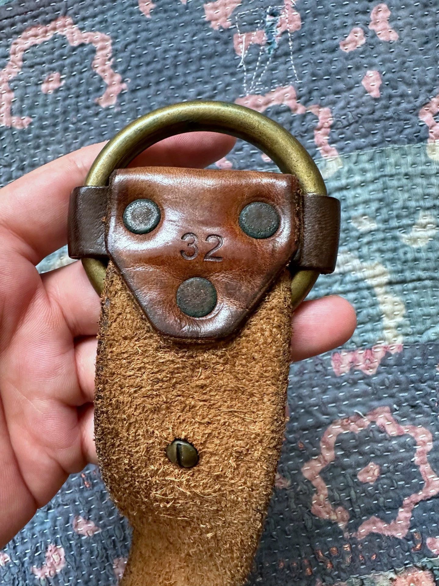 RRL Ralph Lauren rrl Made in Italy Round Buckle Belt 32 Waist 113cm Size ONE SIZE - 3 Thumbnail