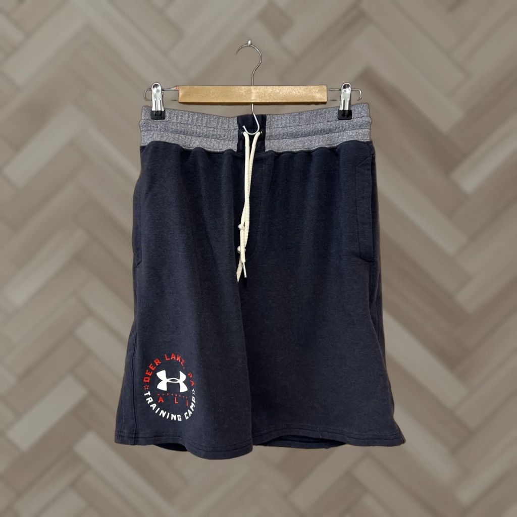 Under Armour Under Armour Sweat Shorts Mens Cotton Black Gray Medium Multicolor Camouflage Logo Pockets Zipper Casual Workwear Regular Chino fleece fabric Size US 31 - 1 Thumbnail
