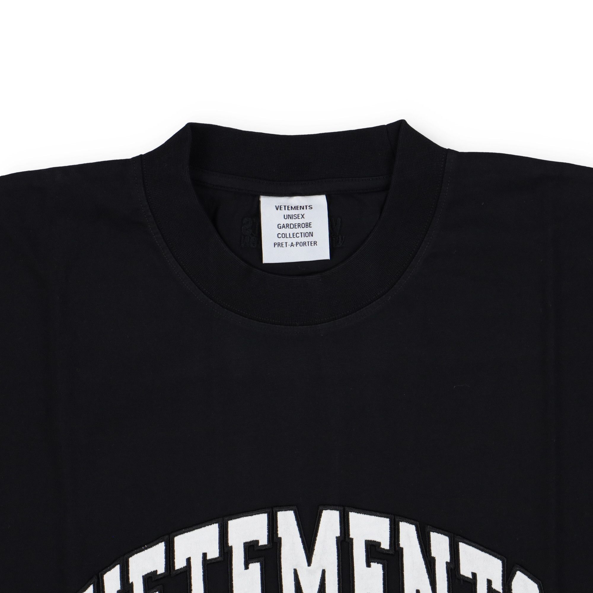 Black Embroidered Solidarity Logo Oversized T-Shirt
