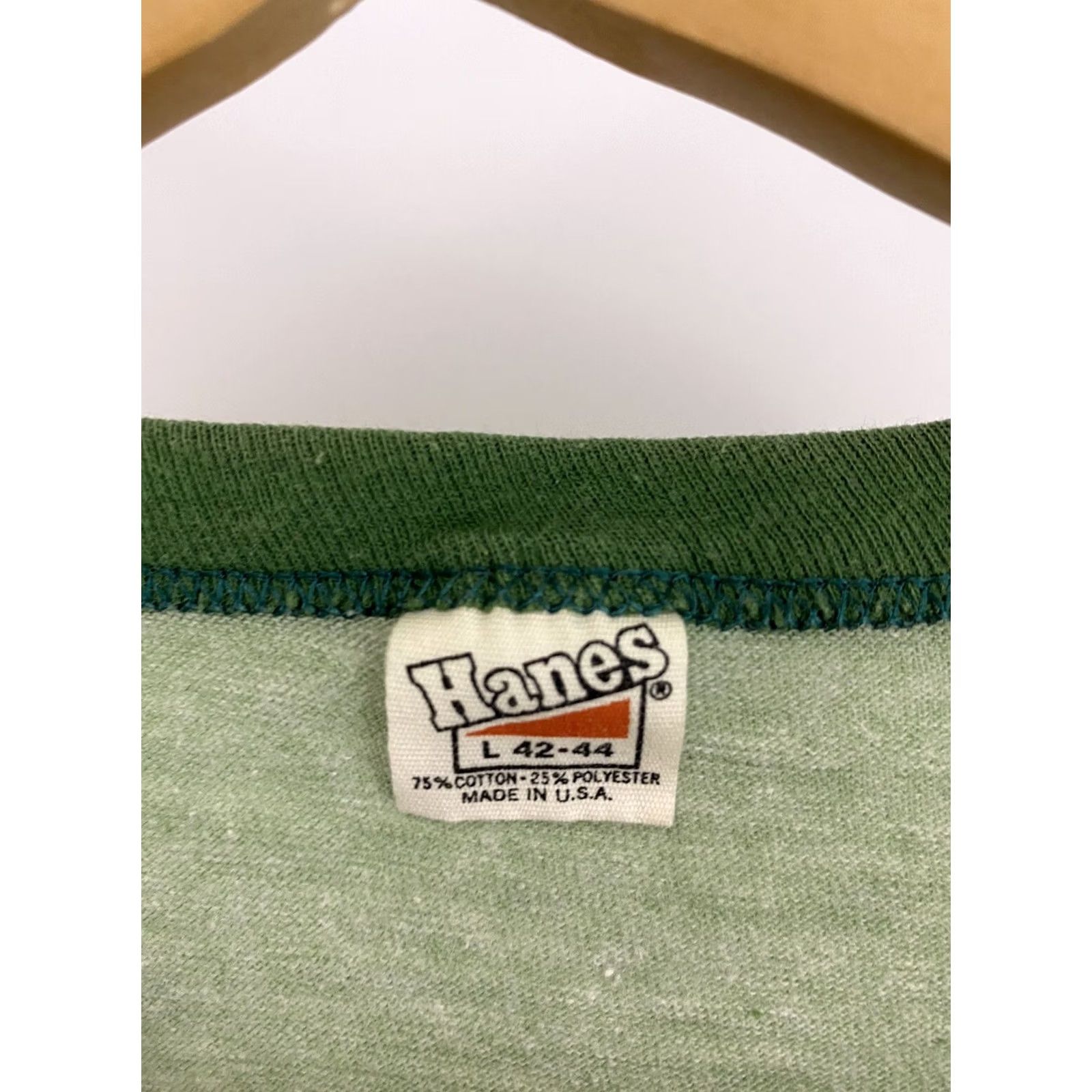 Hanes VINTAGE 70s Hanes Green T-Shirt L Mens Size US L / EU 52-54 / 3 - 2 Thumbnail