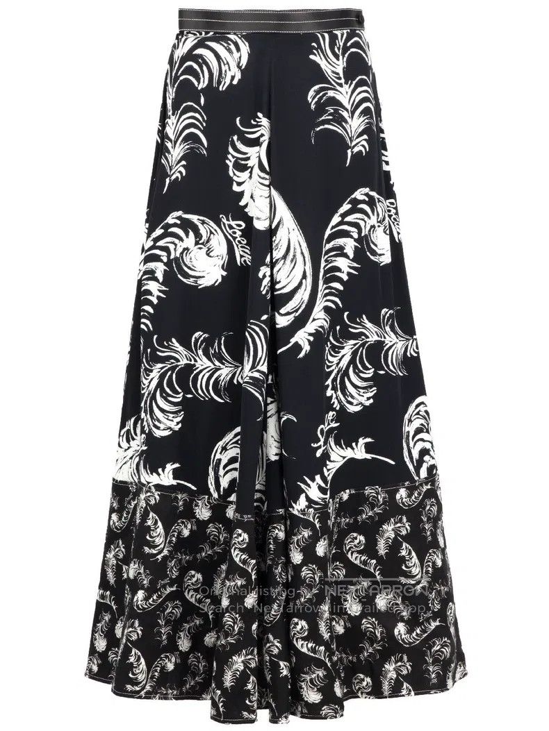 Loewe Loewe White floral pleated half skirt Size 42" / US 20 - 1 Thumbnail