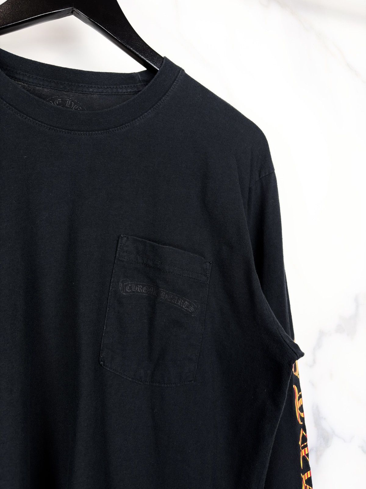 Chrome Hearts Chrome Hearts Hairy Dagger Striped Orange Longsleeve Tshirt Size US L / EU 52-54 / 3 - 4 Thumbnail