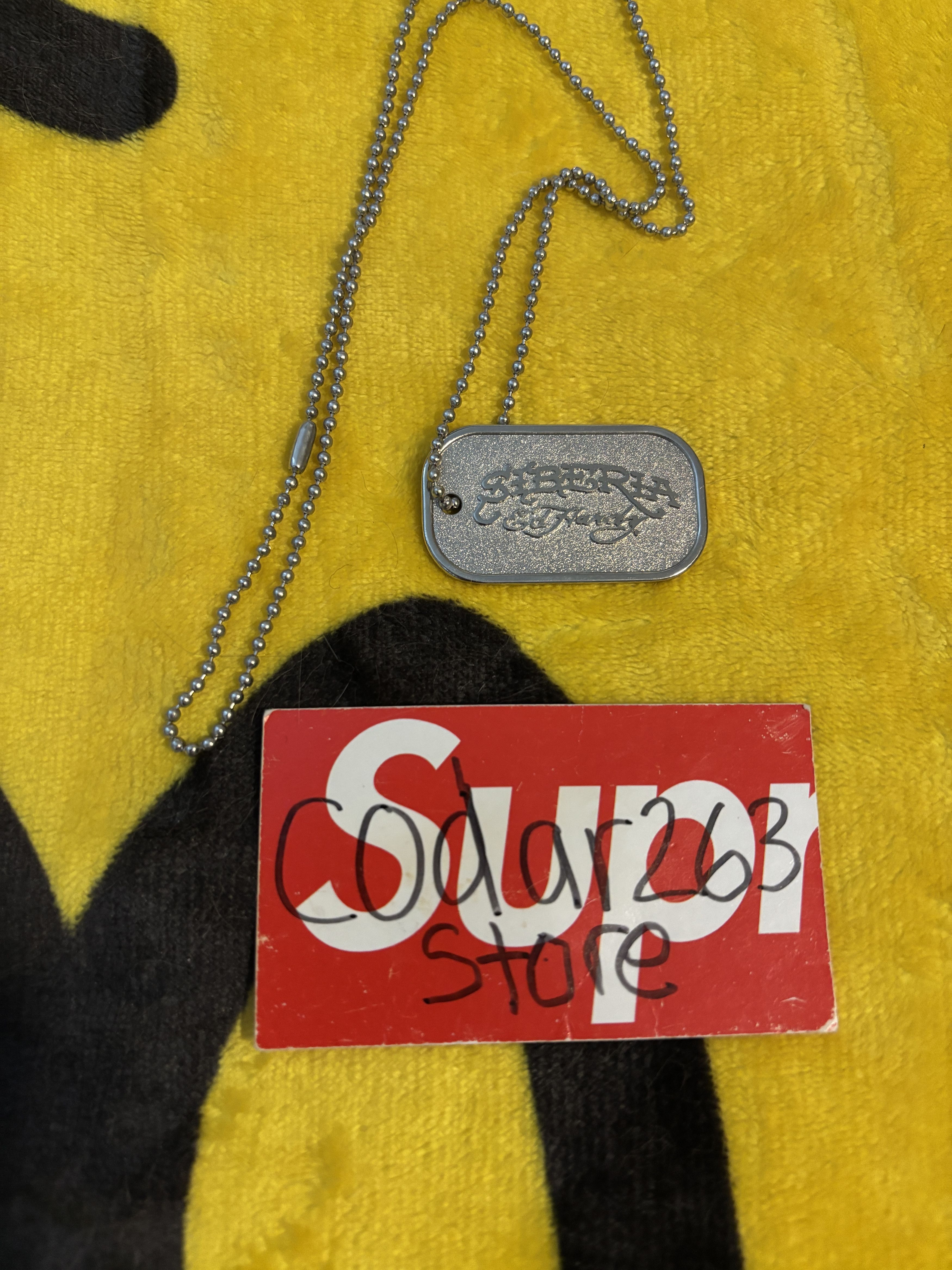 Ed Hardy × Siberia Hills Dog Tag Necklace Siberia Hills Ed Hardy Silver Pendant Size ONE SIZE - 2 Thumbnail