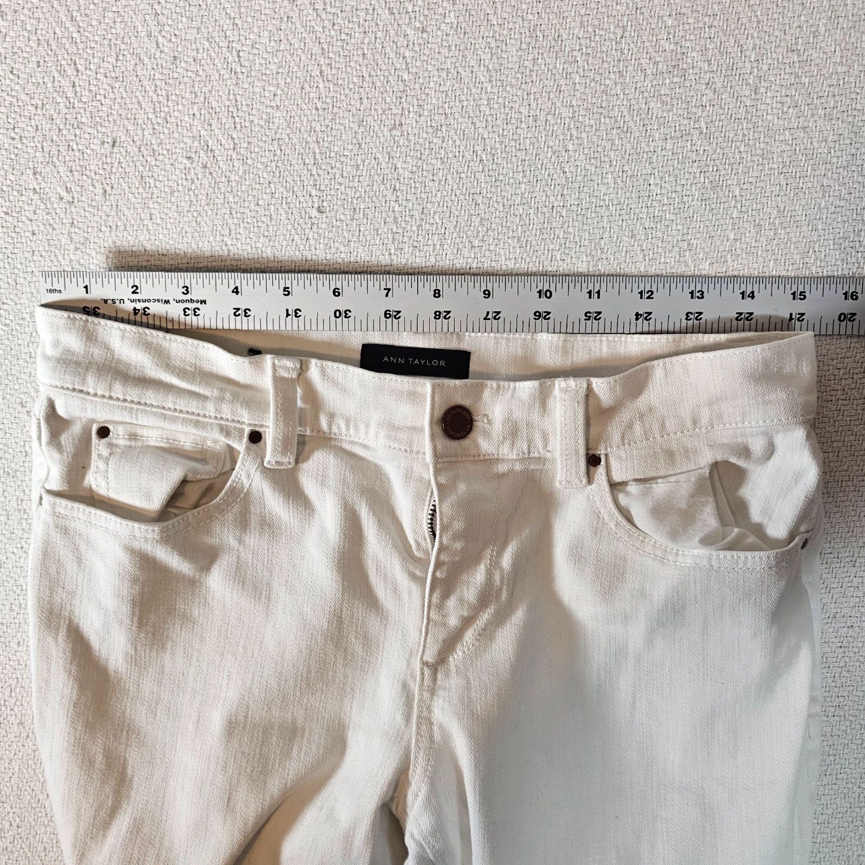 Loft Ann Taylor LOFT White Jeans - Boyfriend Slim Leg - Size 4 - Stretch - Women Size 29" - 4 Thumbnail