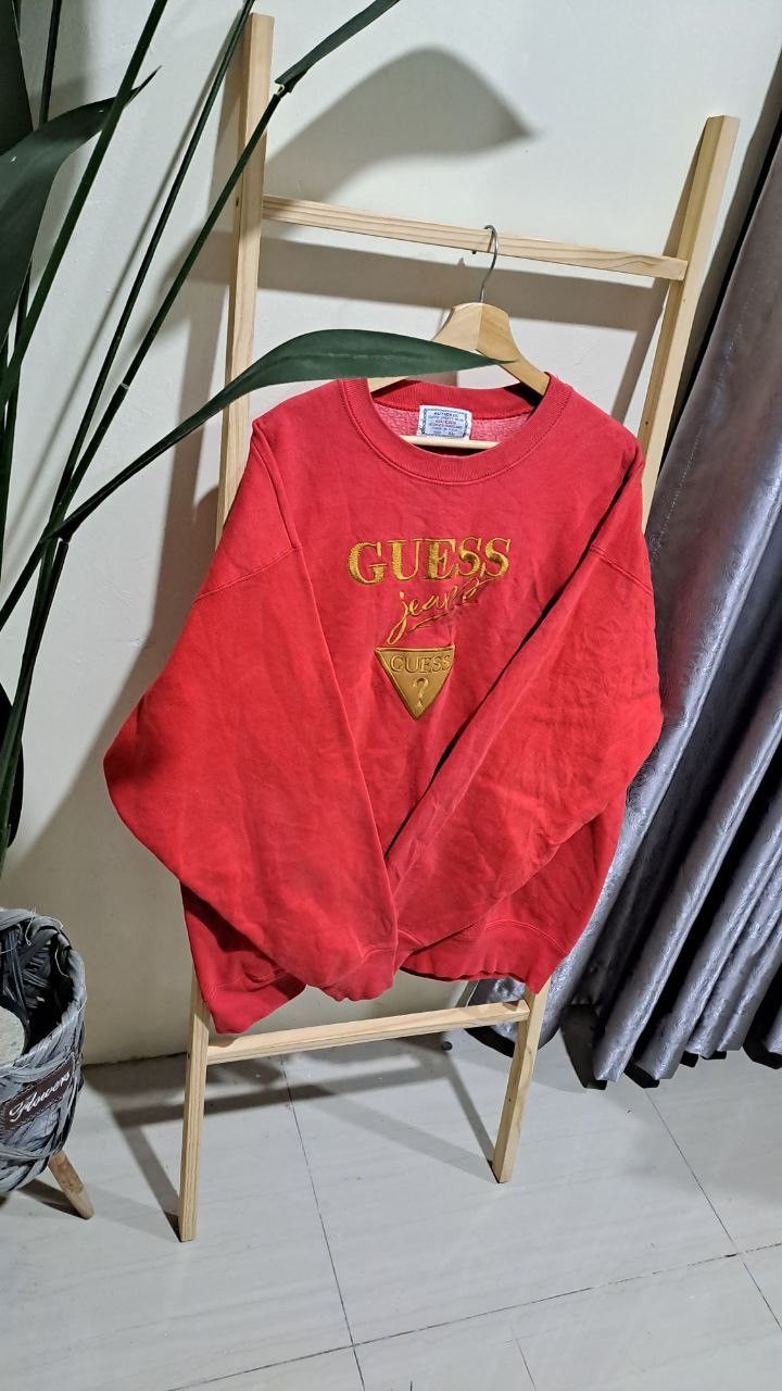 Guess Rare! Vintage 90s Guess Big Logo Sweatshirt Size US XL / EU 56 / 4 - 4 Thumbnail