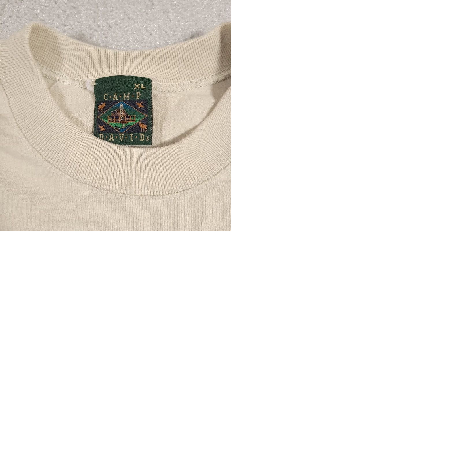 Vintage VINTAGE Camp David T Shirt Mens XL Ivory Embroidered Illinois Tee 90s Size US XL / EU 56 / 4 - 9 Thumbnail