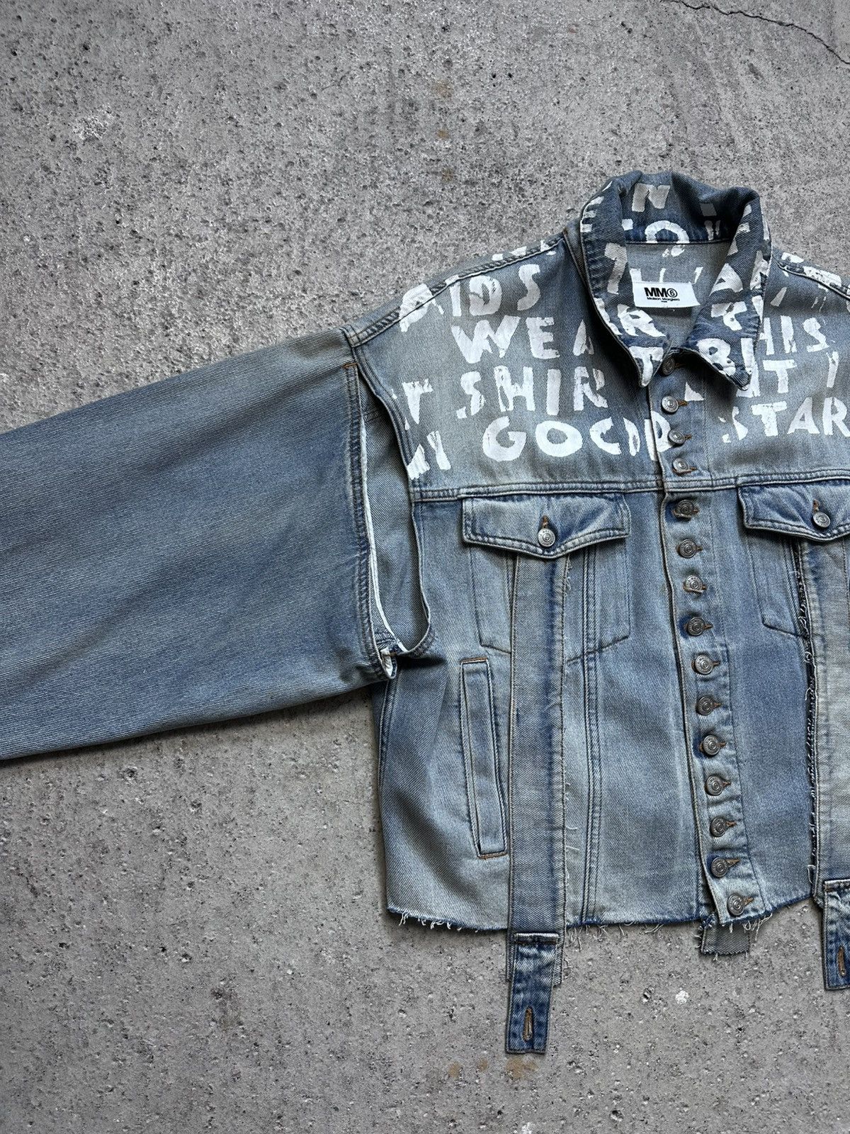MM6 MM6 Maison Margiela Cropped Denim Jacket Graphic Print Size US M / EU 48-50 / 2 - 13 Thumbnail