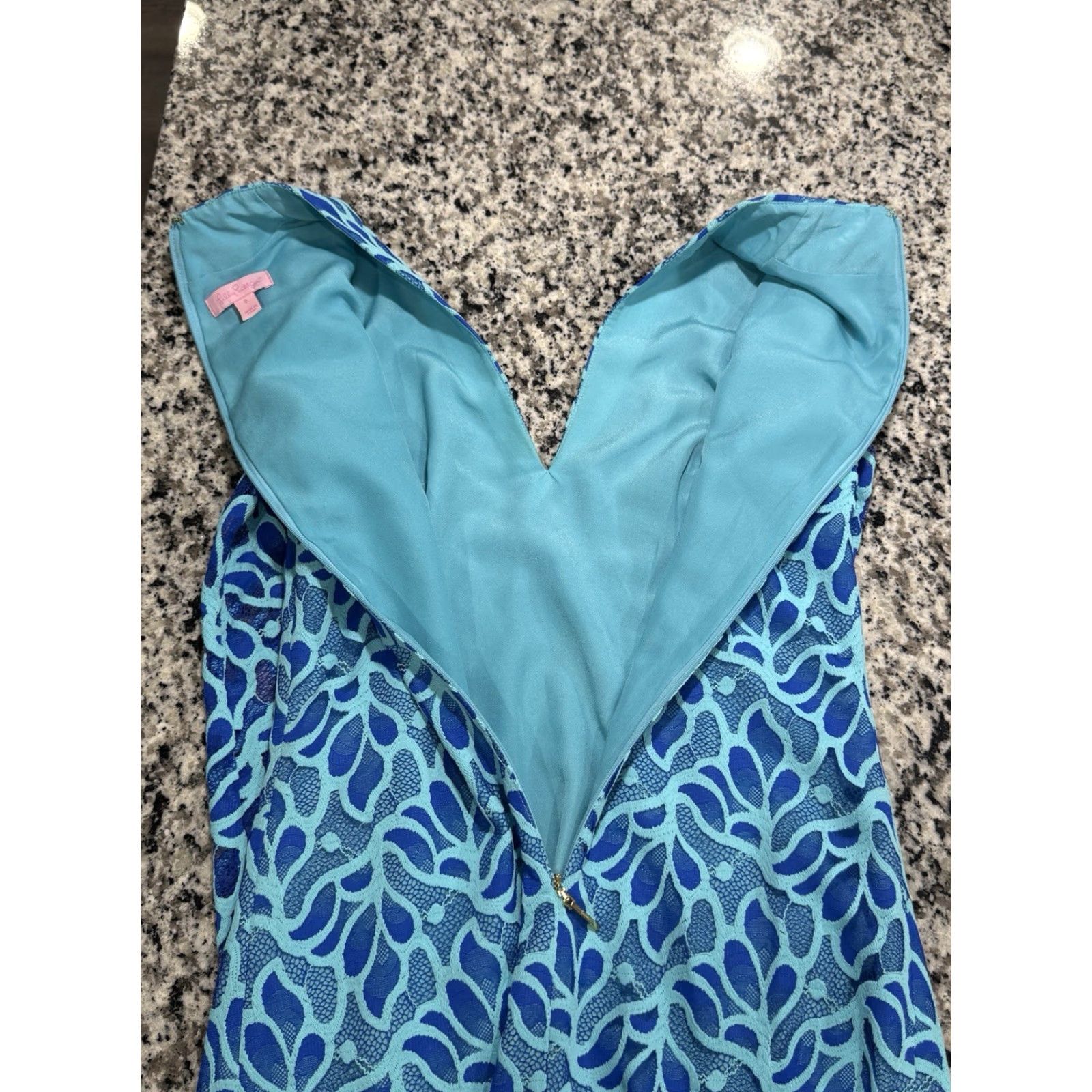 Lilly Pulitzer VINTAGE Lilly Pulitzer Women’s Shift Dress Size 0 Light Blue Lace Mini Cocktail Party Size XS / US 0-2 / IT 36-38 - 7 Thumbnail