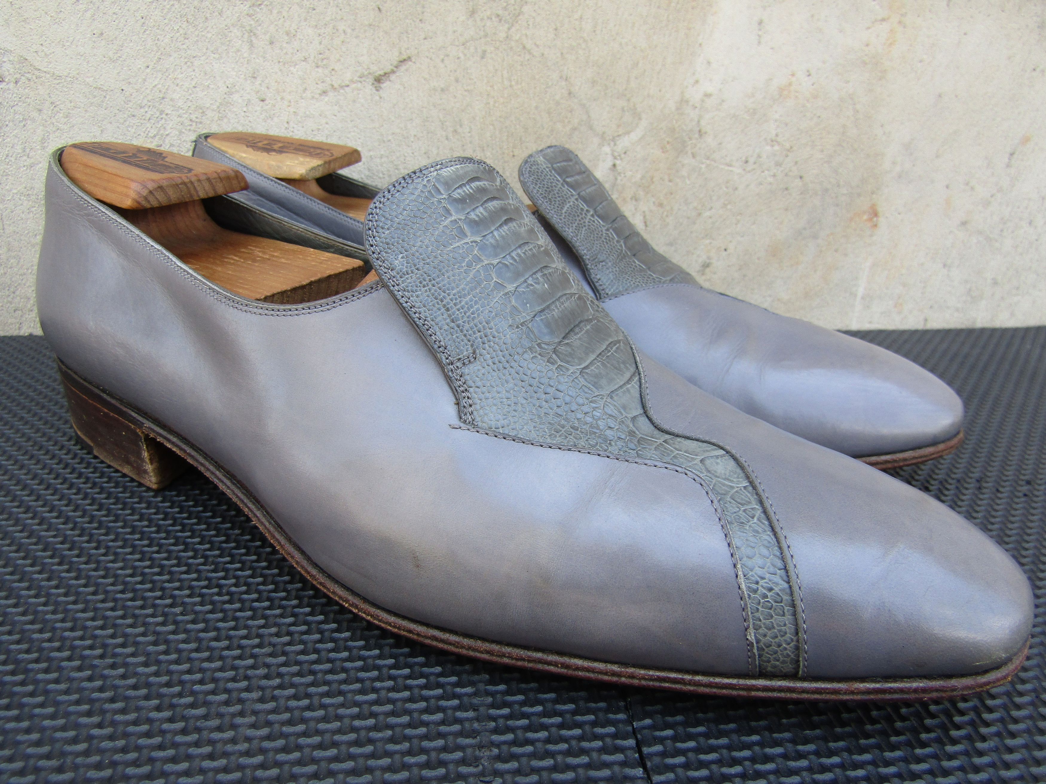 Mauri Mauri Gray Grey Genuine gator Exotic Loafers Slip On Size US 9.5 / EU 42-43 - 5 Thumbnail