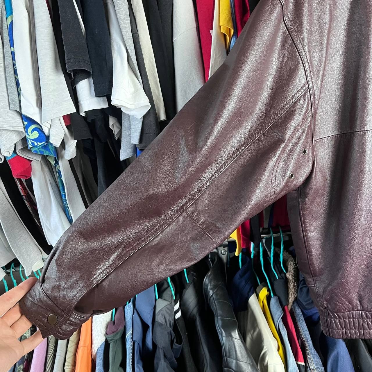 Vintage Vintage St Michael Real Leather Biker Brown Bomber Jacket Size US M / EU 48-50 / 2 - 9 Thumbnail