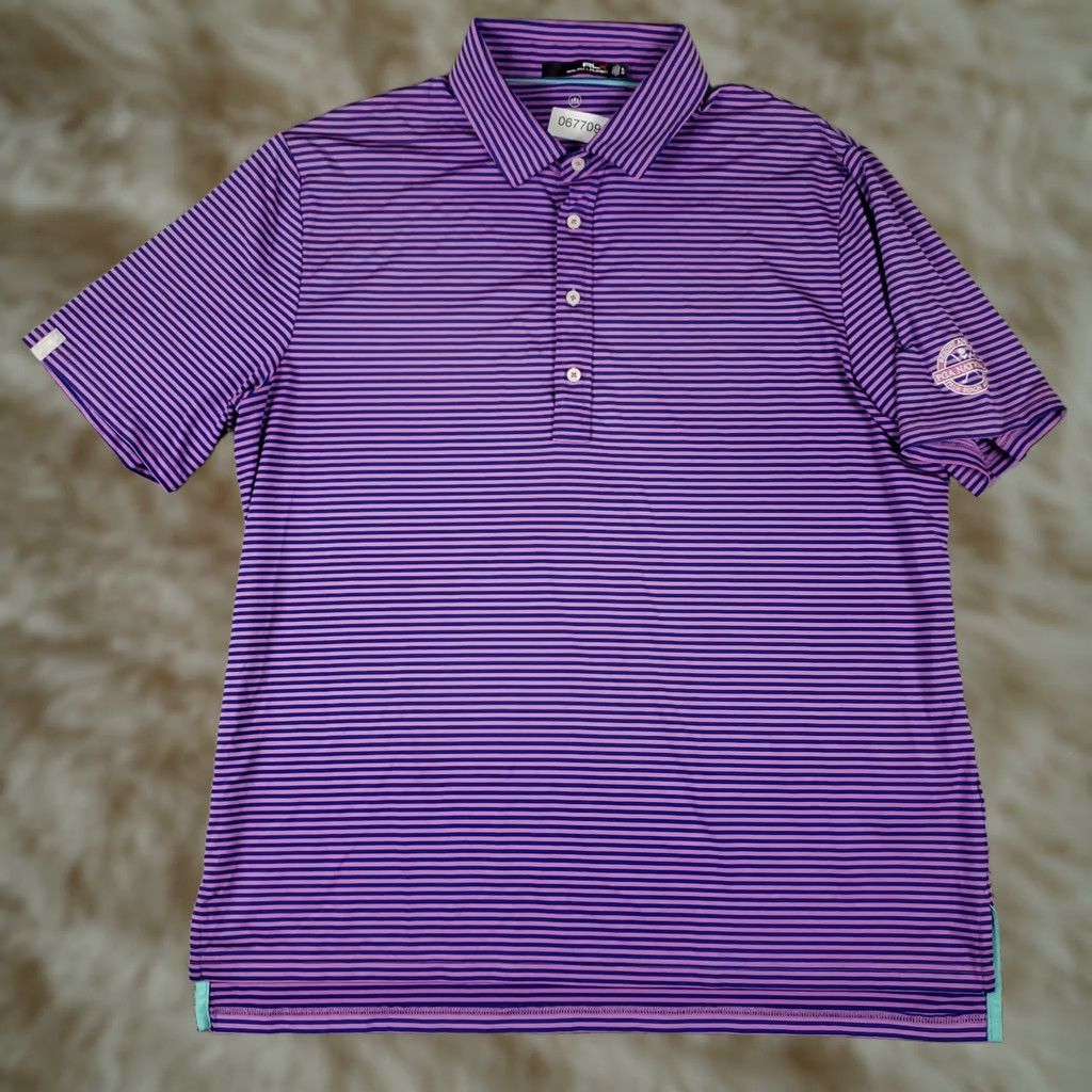 Ralph Lauren Ralph Lauren RLX Polo Shirt Mens XL Blue Striped Short Sleeve Polo Shirt Casual Golf Business Regular Fit Size US XL / EU 56 / 4 - 1 Thumbnail