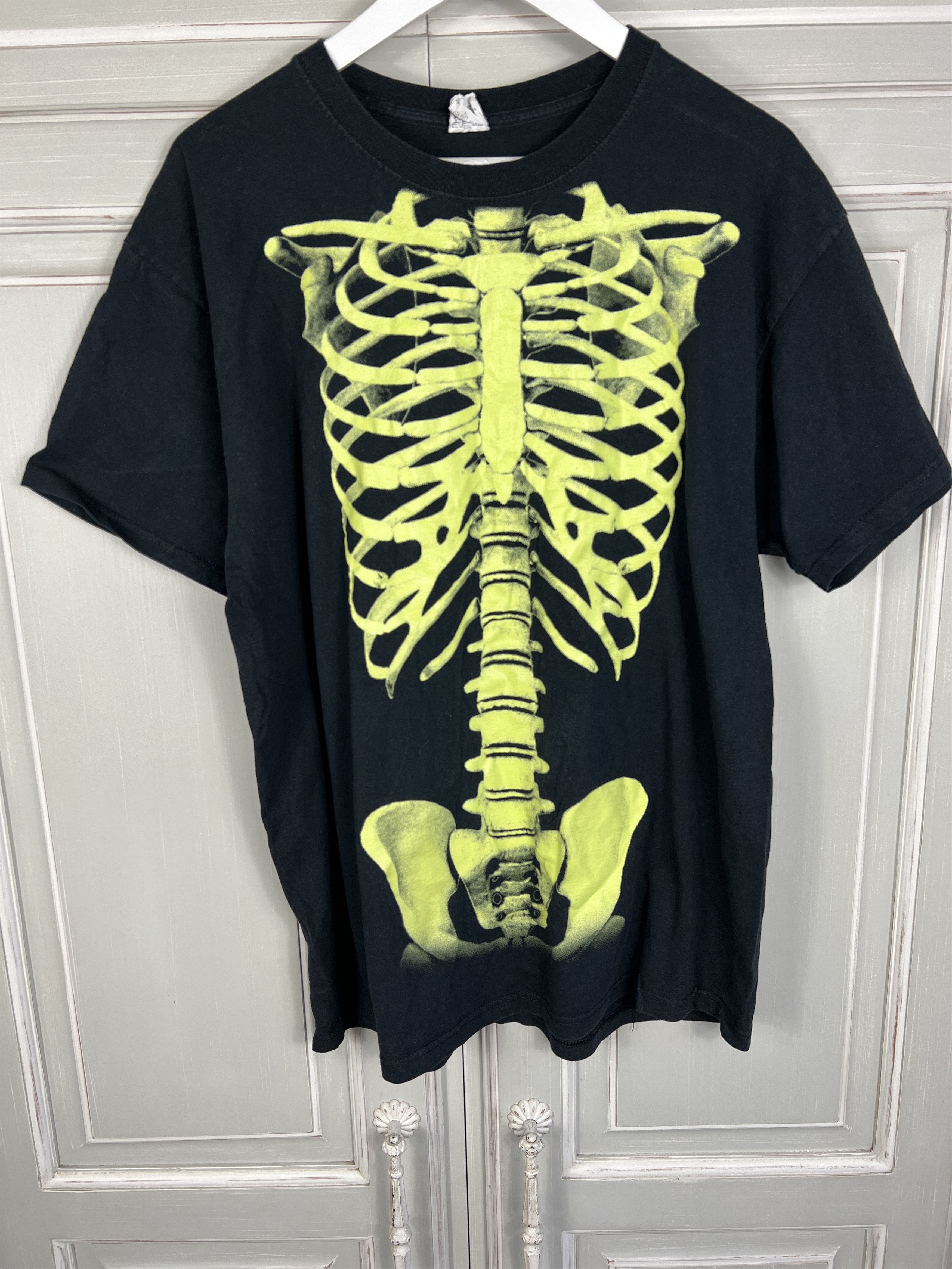 Japanese Brand SKELETON GRAPHIC TEE VINTAGE Y2K CDG STYLE BLACK Size US XL / EU 56 / 4 - 1 Thumbnail