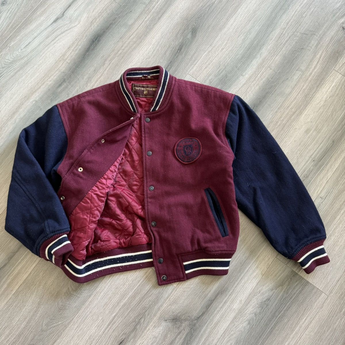 Chaps Ralph Lauren × Polo Ralph Lauren × Vintage Vintage chaps Ralph Lauren varsity bomber jacket Size US S / EU 44-46 / 1 - 1 Thumbnail