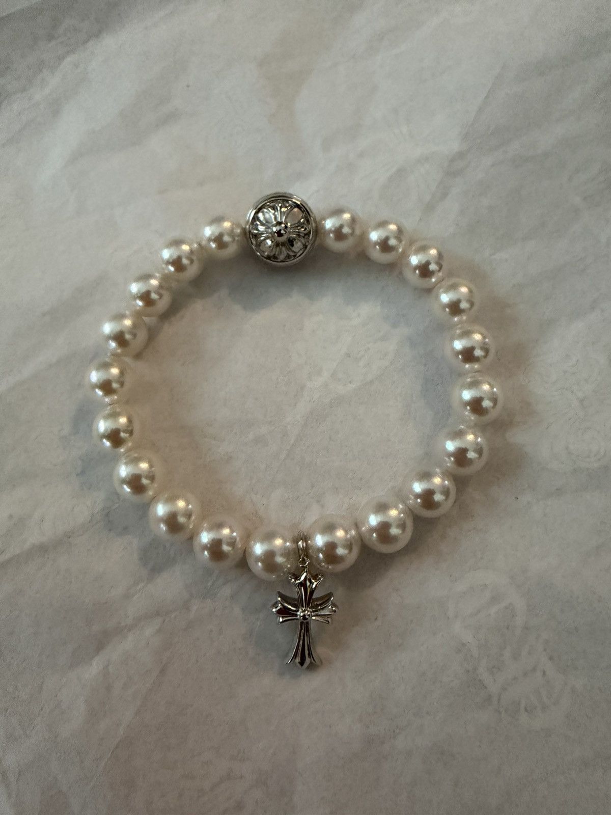 Chrome Hearts Chrome Hearts X Mikimoto 18K White Gold Akoya Pearl Bracelet Size ONE SIZE - 2 Thumbnail