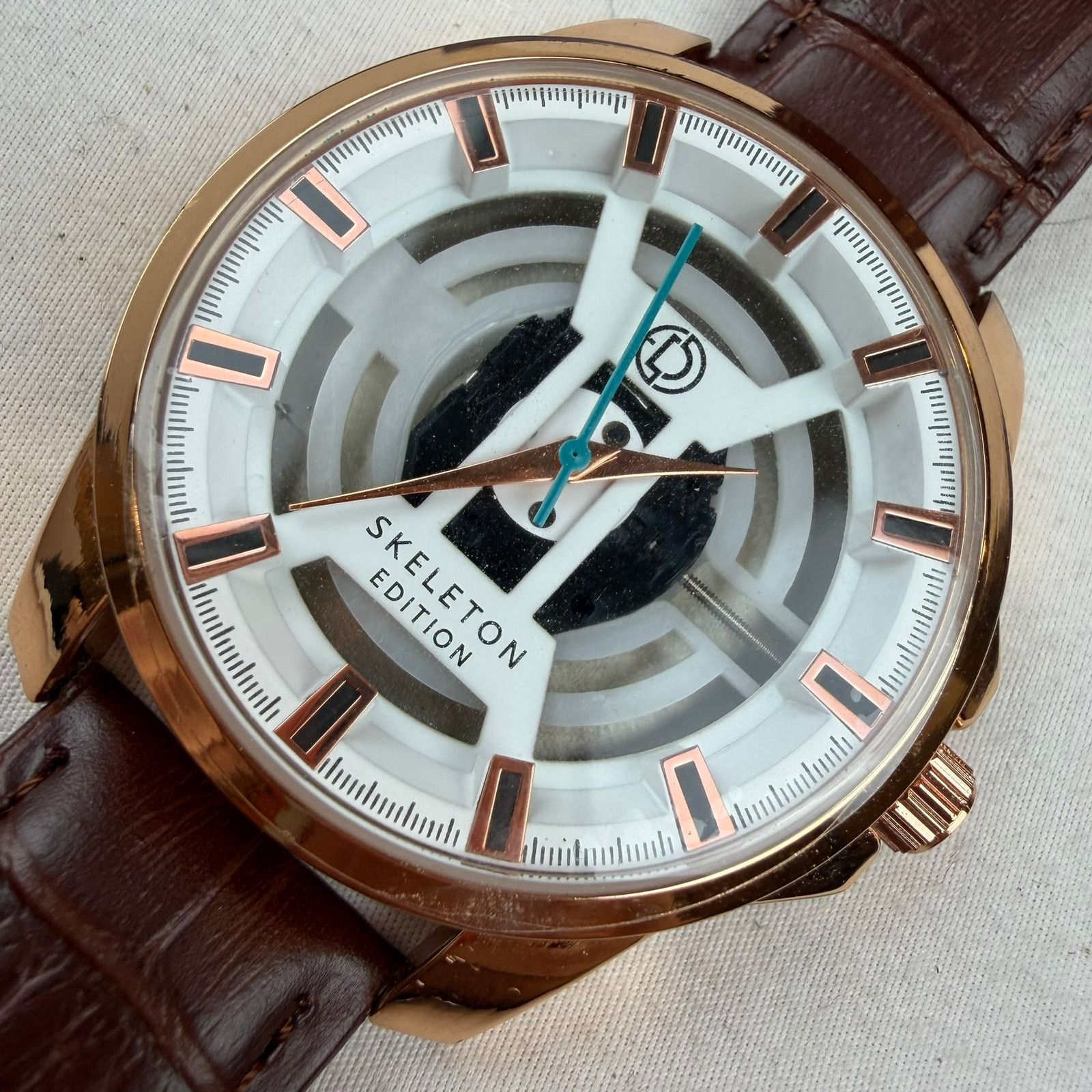 Other Deus Skeleton Edition Rose Gold Watch Brown Leather Size ONE SIZE - 2 Thumbnail