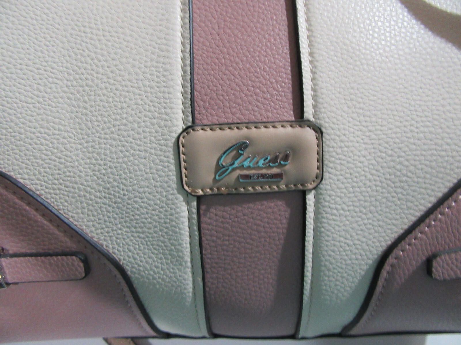 Guess Guess Purse Satchel Crossbody Tote Handbag Pink / Ecru NWOT Size ONE SIZE - 7 Thumbnail