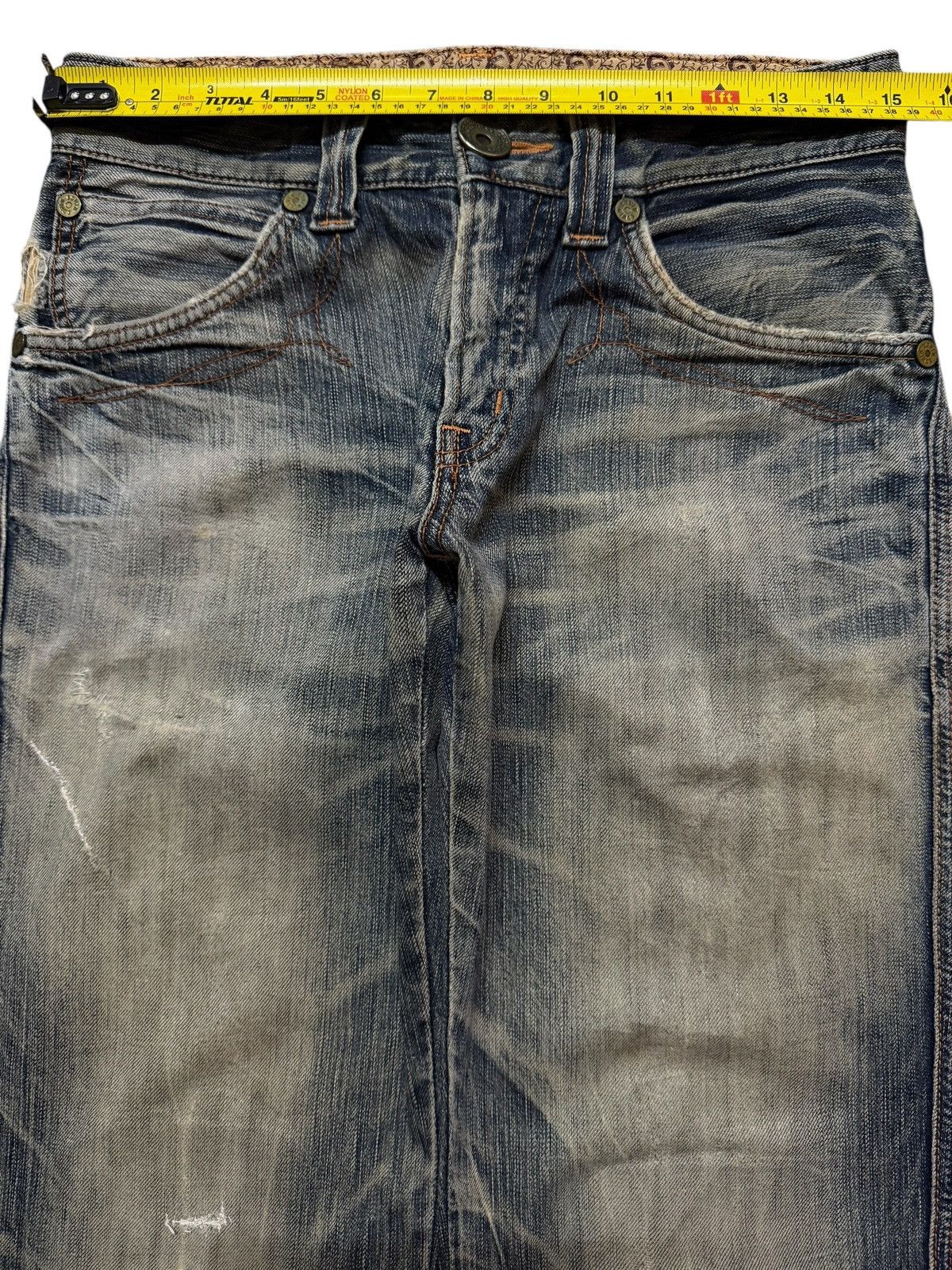 Edwin Vintage 90s Japan Edwin 503 Blue Faded Mud Wash Wide Leg Size US 30 / EU 46 - 9 Thumbnail