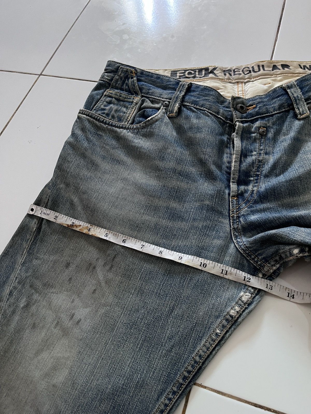 FCUK JAPANESE FCUK FADED JEANS Size US 34 / EU 50 - 15 Thumbnail