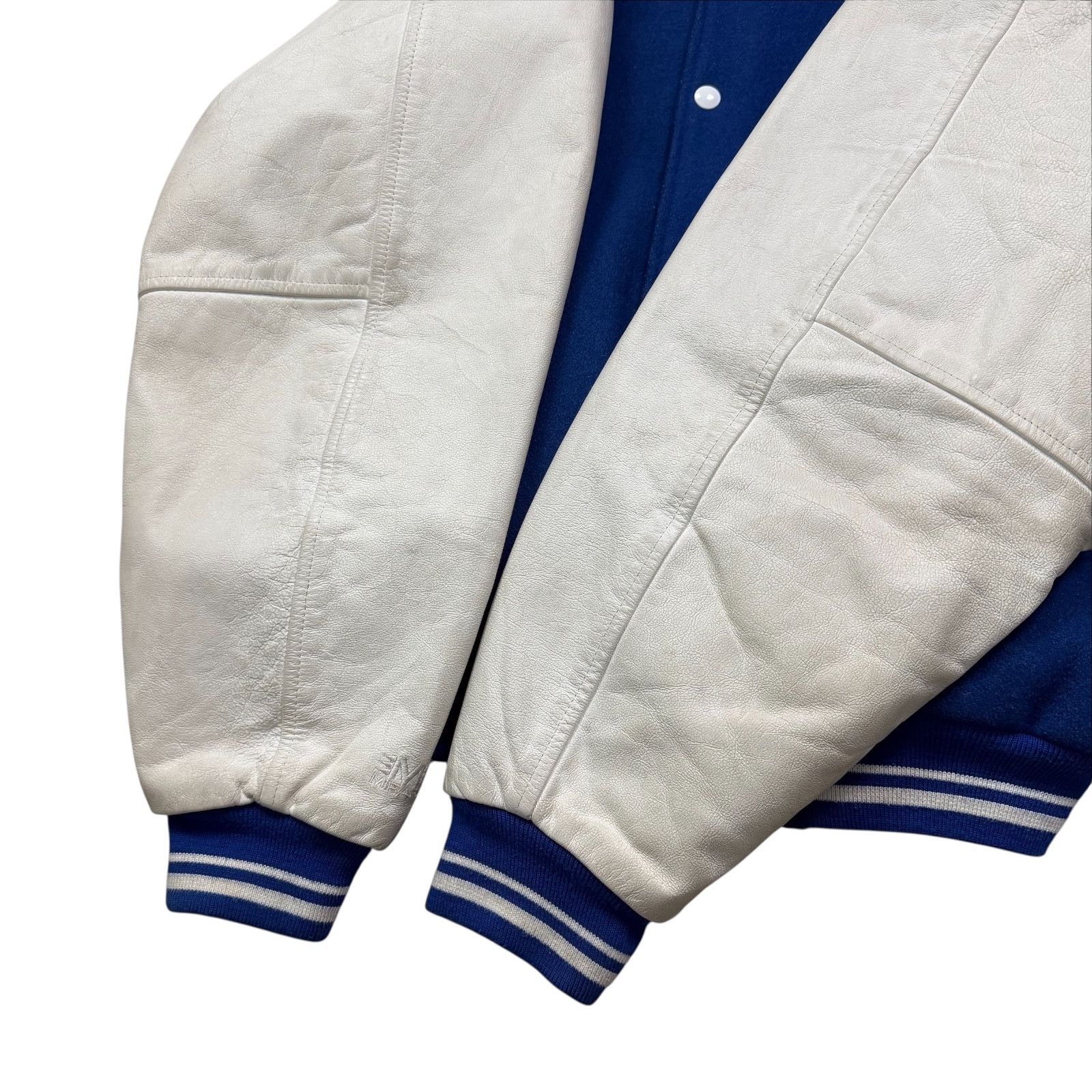 MLB VTG 90s NEW YORK METS MIRAGE VARSITY JACKET WOOL LEATHER Size US M / EU 48-50 / 2 - 8 Thumbnail