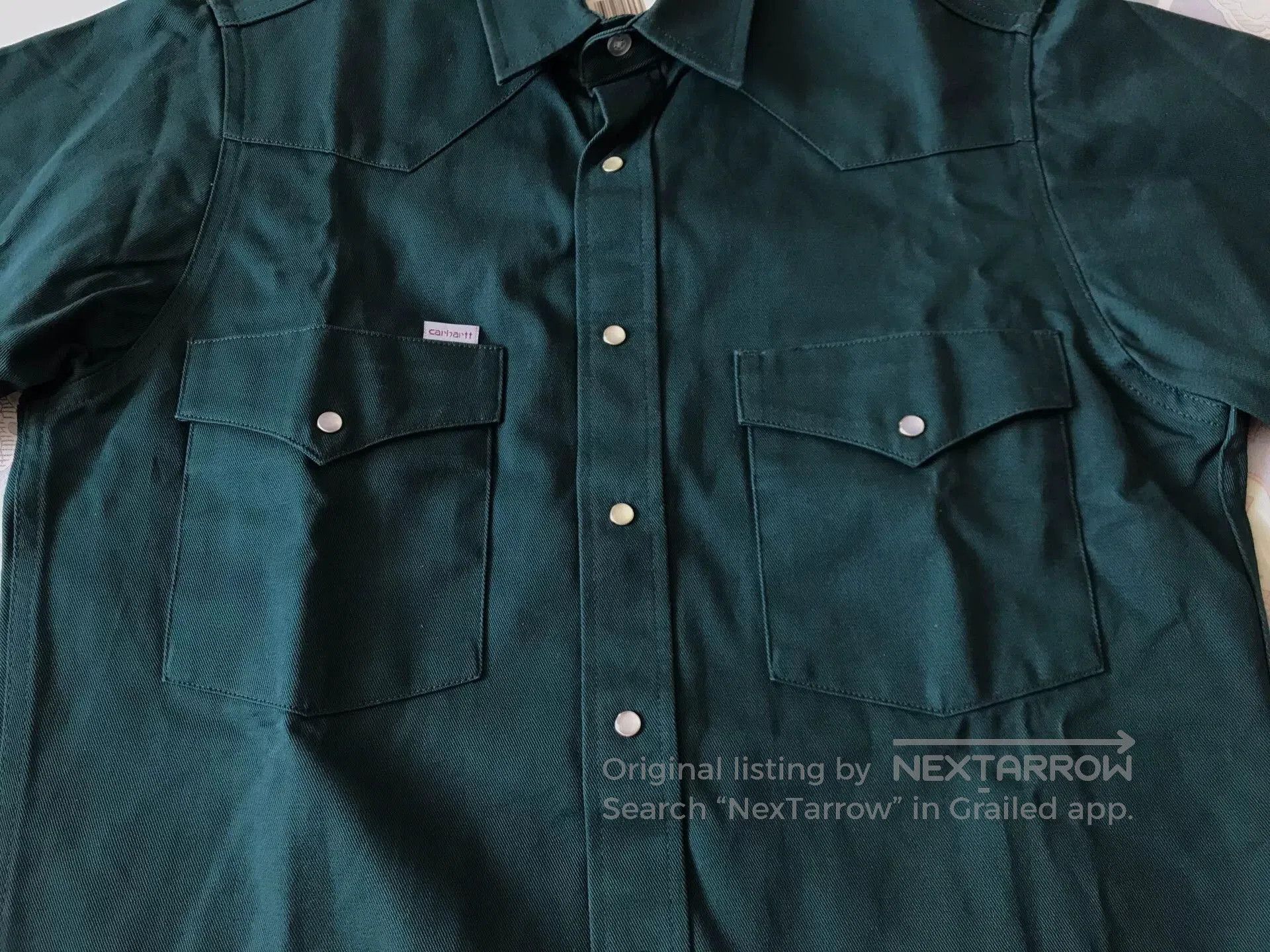 Carhartt Carhartt S01 HTG Hunter Green Western Shirt. Size US M / EU 48-50 / 2 - 5 Thumbnail