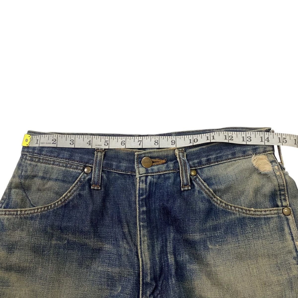 Vintage × Wrangler Wrangler distressed denim flare pant Size US 29 - 14 Thumbnail