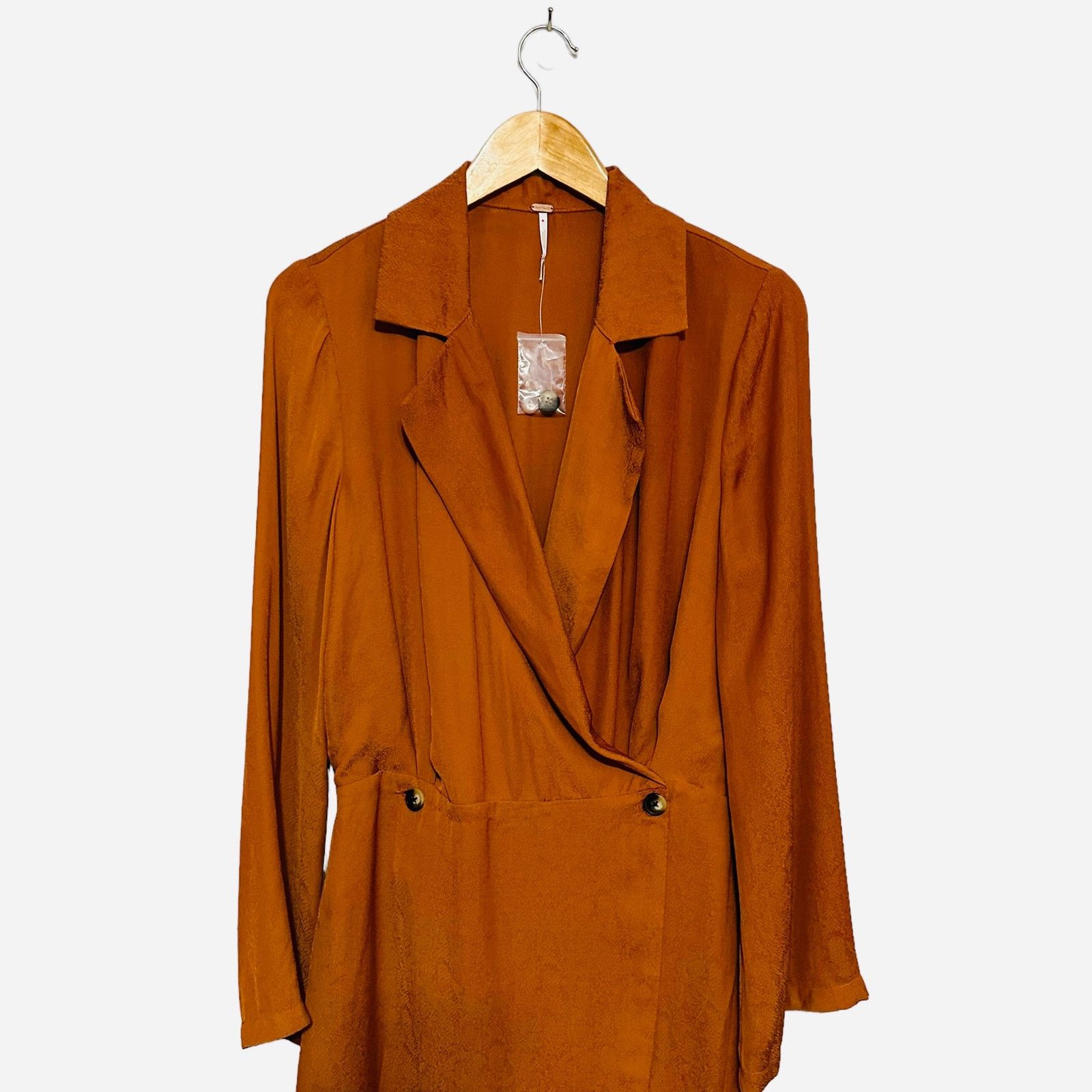 Free People Free People Notch Lapel Snakeskin Blazer Brown Mini Dress Size S / US 4 / IT 40 - 2 Thumbnail