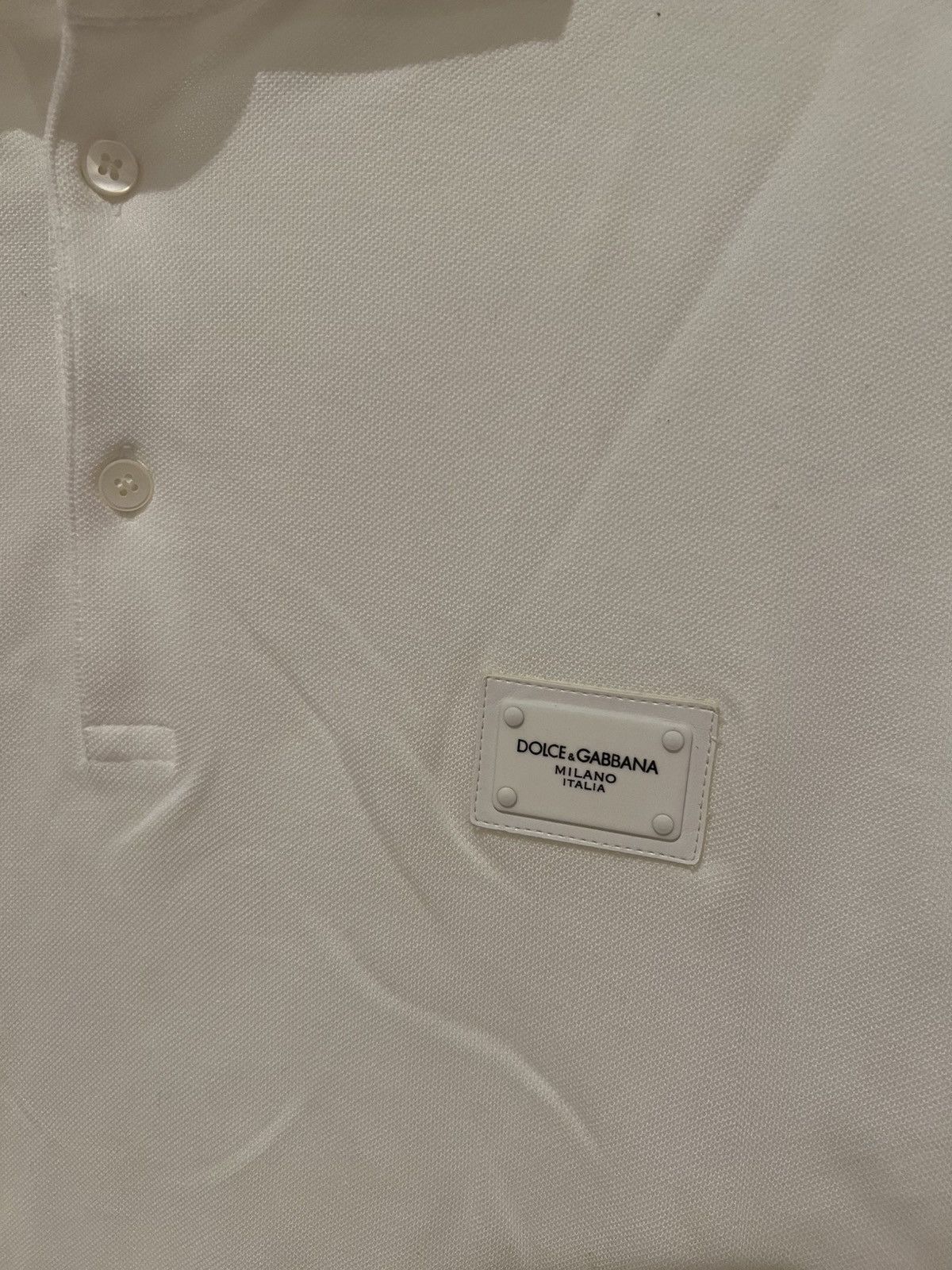 Dolce & Gabbana Dolce & Gabbana D&G Branded Plate Polo Shirt - White Size US S / EU 44-46 / 1 - 2 Thumbnail