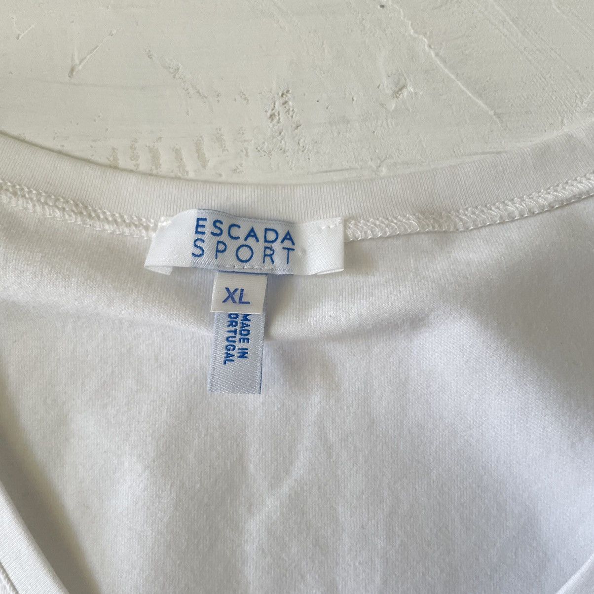 Escada Sport Y2K Escada Sport Embellished Logo White Tank Top Size XL / US 12-14 / IT 48-50 - 2 Thumbnail