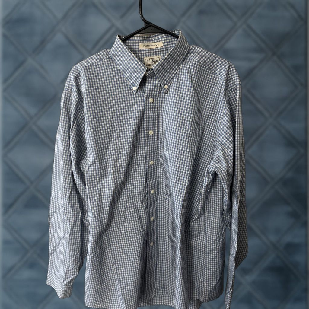 Vintage VINTAGE LL BEAN Plaid Button-Up Shirt Men L Blue Regular Cotton Casual 90s? Outdoor Mens Size US L / EU 52-54 / 3 - 1 Thumbnail