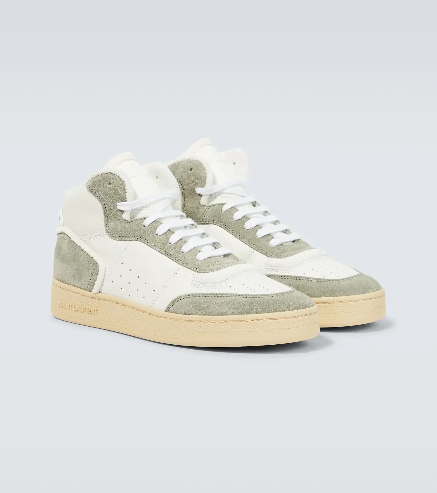 Saint Laurent Paris o1s1wg111024 SI/80 Hi-Top Sneakers Leather Suede Multicolor Size US 6 / IT 36 - 4 Thumbnail