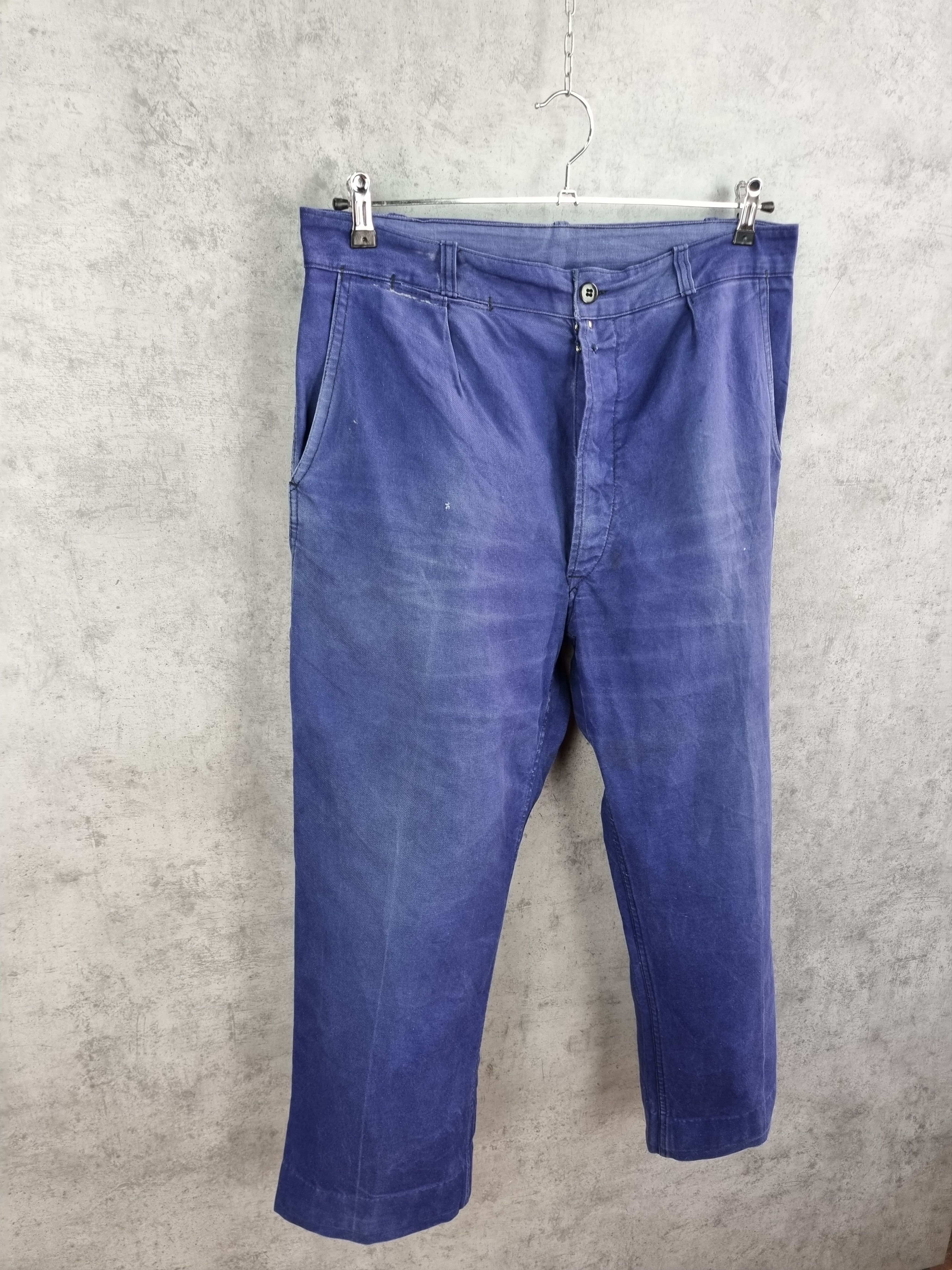 Le Laboureur × Vetra Le Vehement De Force Vintage Worker Faded Indigo Avant Garde Size US 32 / EU 48 - 16 Thumbnail