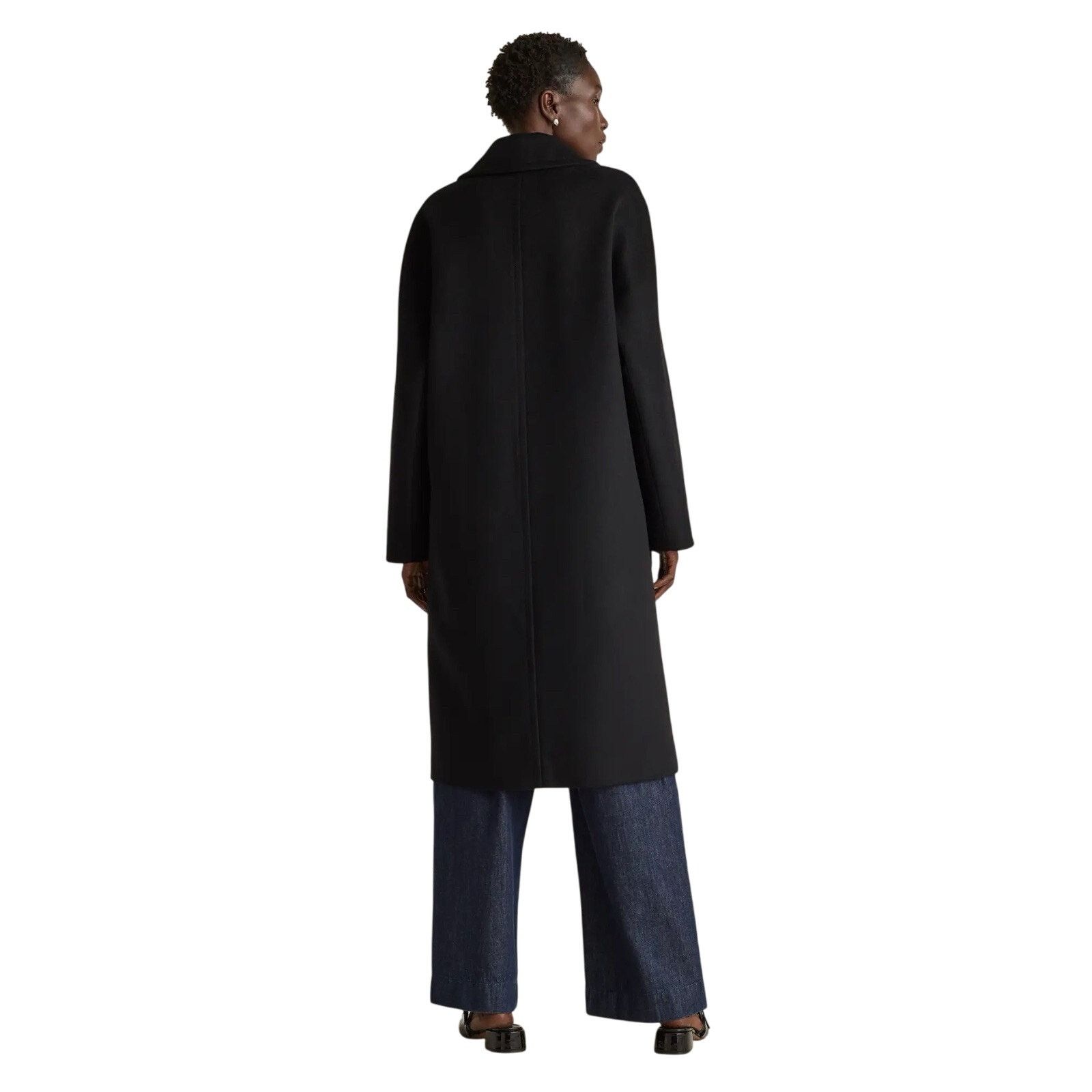 Quince Quince M Black Italian Wool Double-Breasted Slouch Coat Size M / US 6-8 / IT 42-44 - 3 Thumbnail