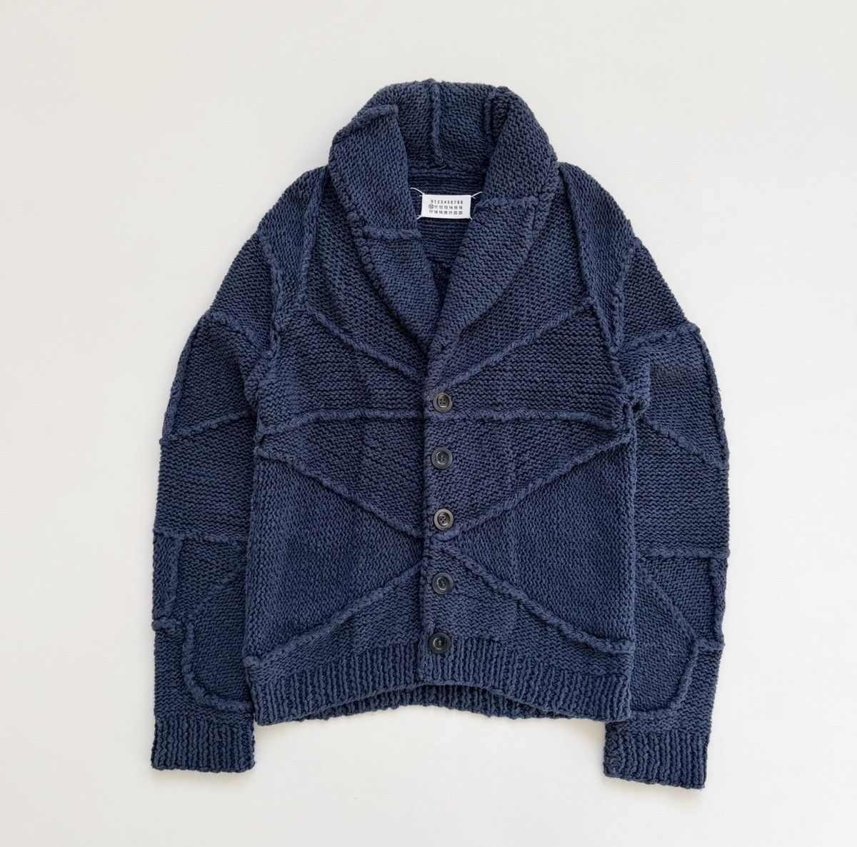 Maison Margiela S/S 10 Sample Panelled Chunky 3D Knit Cardigan Size US M / EU 48-50 / 2 - 1 Thumbnail