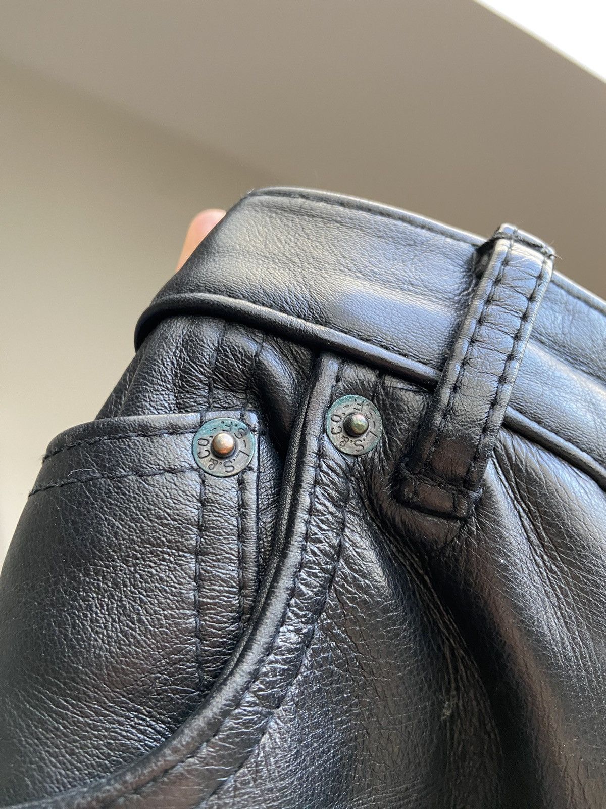 Genuine Leather × Levi's Vintage levis leather pants made in korea Size 27" / US 4 / IT 40 - 5 Thumbnail