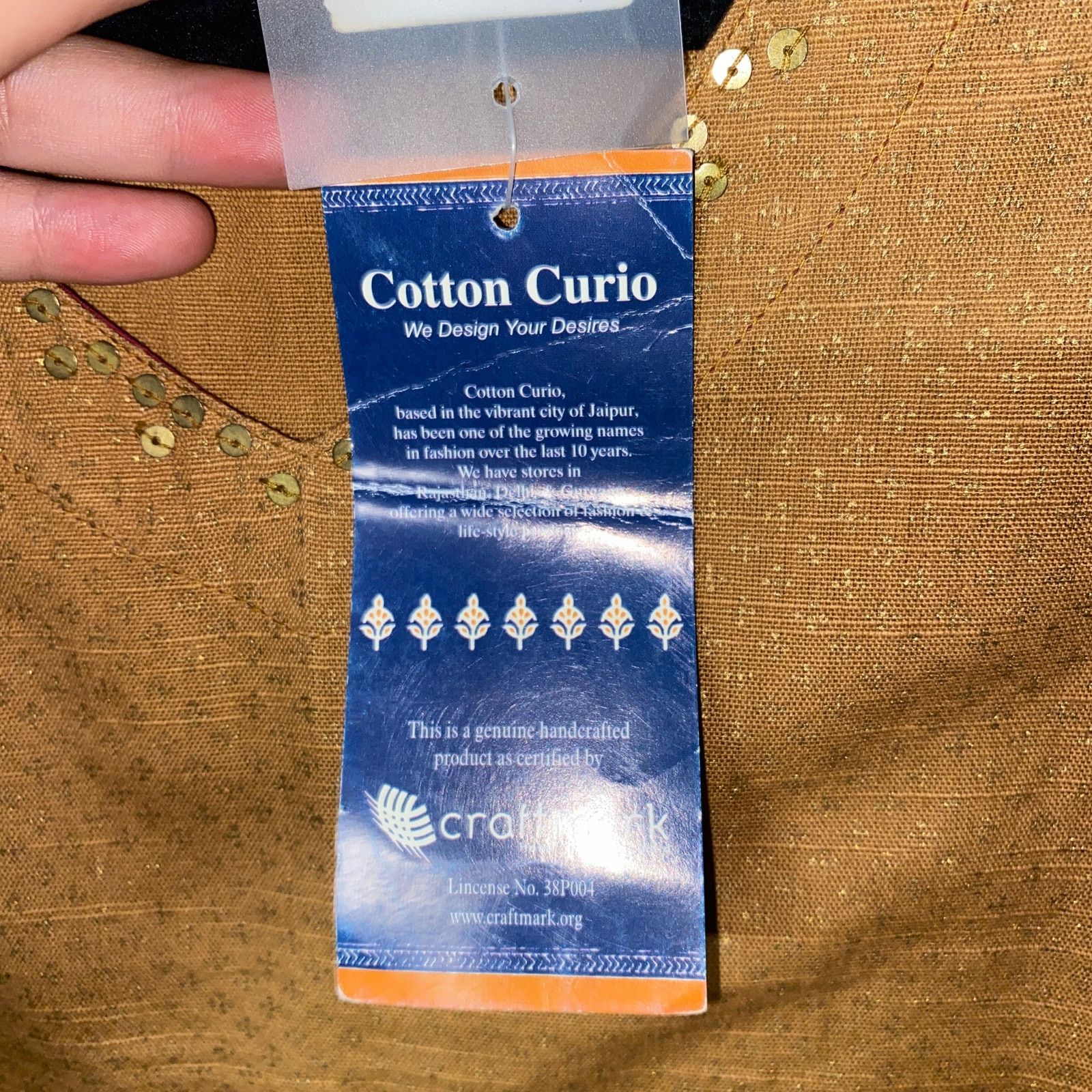 Other NWT Vintage Cotton Curio Tan Embellished Top Small Size S / US 4 / IT 40 - 5 Thumbnail