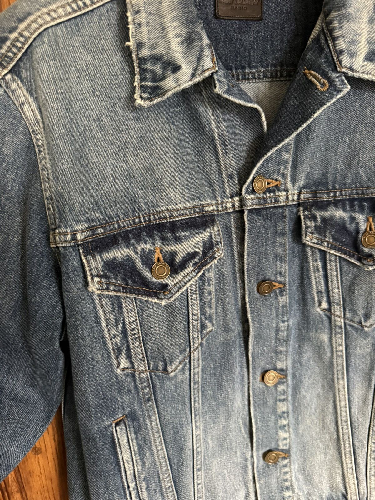 Saint Laurent Paris SS16 Saint Laurent Hedi Slimane palm tree denim jacket XL Size US XL / EU 56 / 4 - 13 Thumbnail