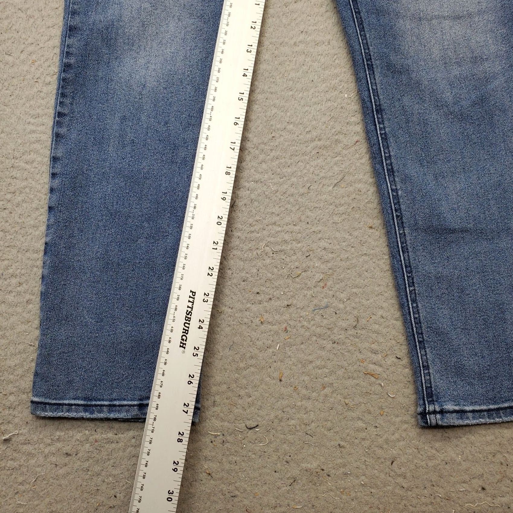 Denime DG2 Faded Whiskered Straight Leg Jeans Women's 10 Blue Denim Light Wash Jeans Size 32" / US 10 / IT 46 - 4 Thumbnail