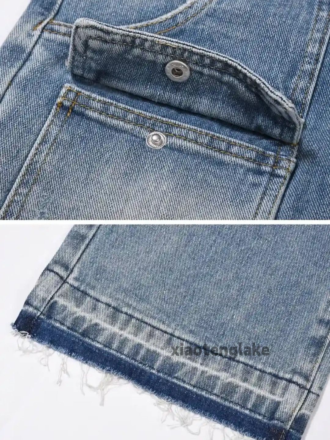 Jean × Vintage washed faded flared cargo skate hiphop jeans Size US 32 / EU 48 - 5 Thumbnail