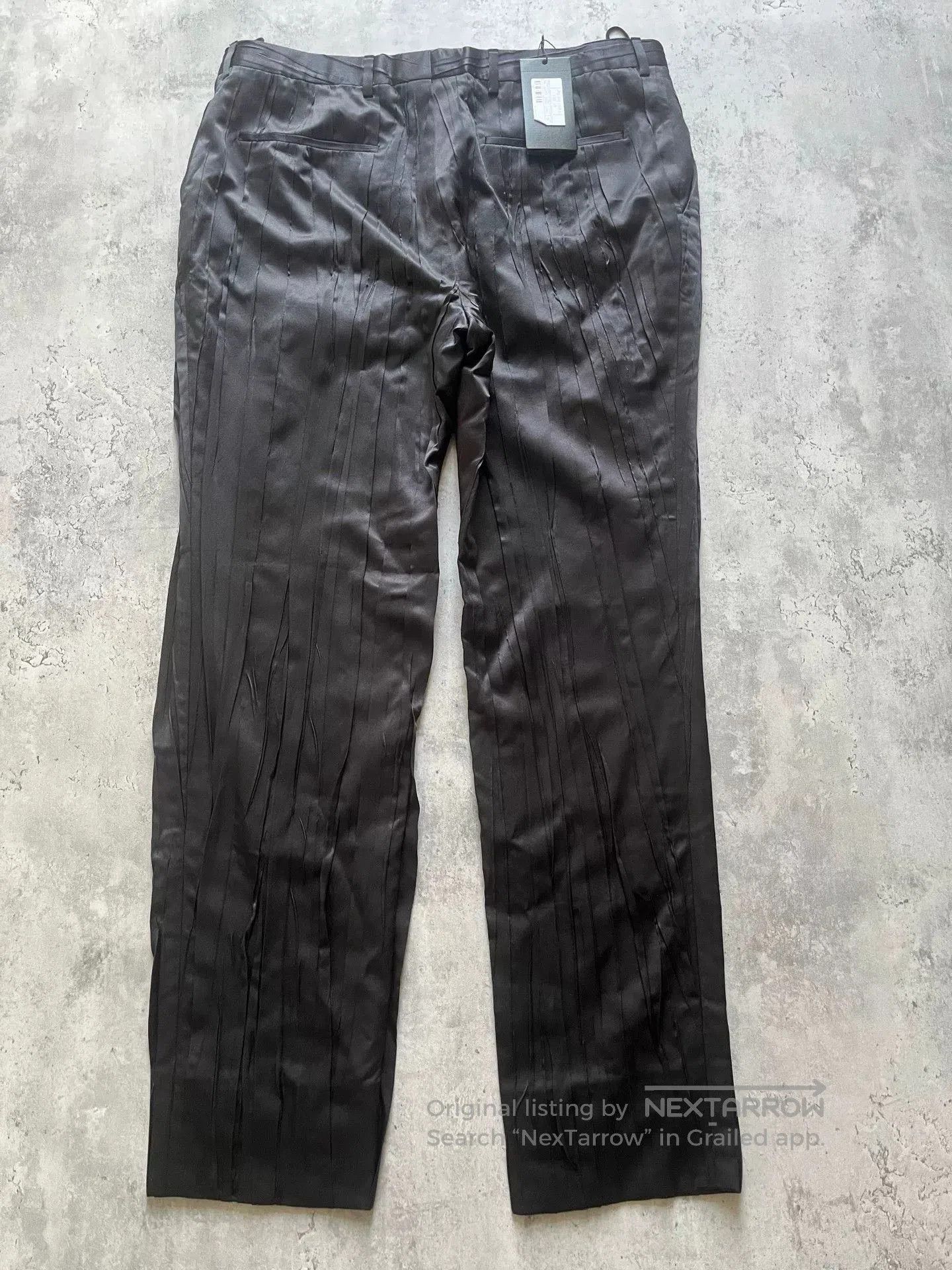 Saint Laurent Paris Saint Laurent Pleated Silk Black Trousers. Size US 30 / EU 46 - 5 Thumbnail