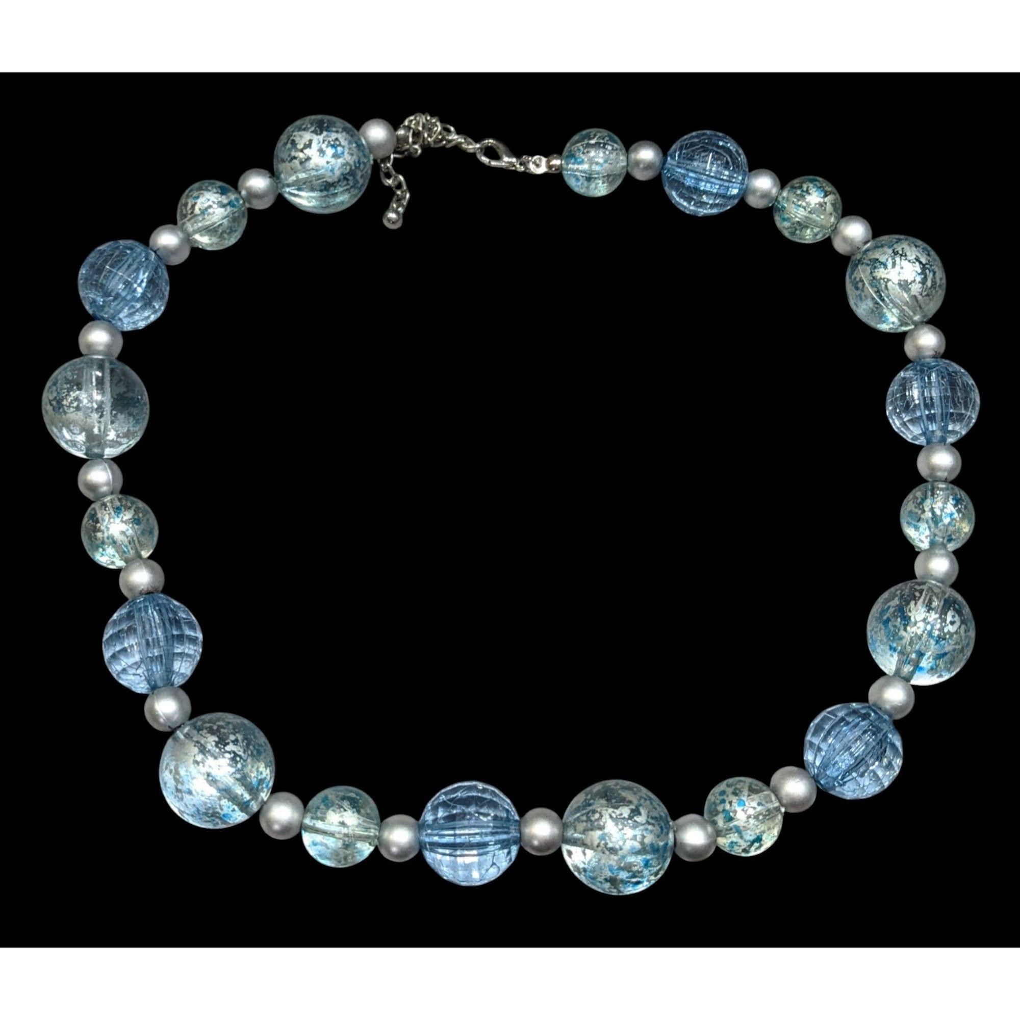 Other Whimsical Blue And Silver Tone Beaded Necklace Size ONE SIZE - 1 Thumbnail