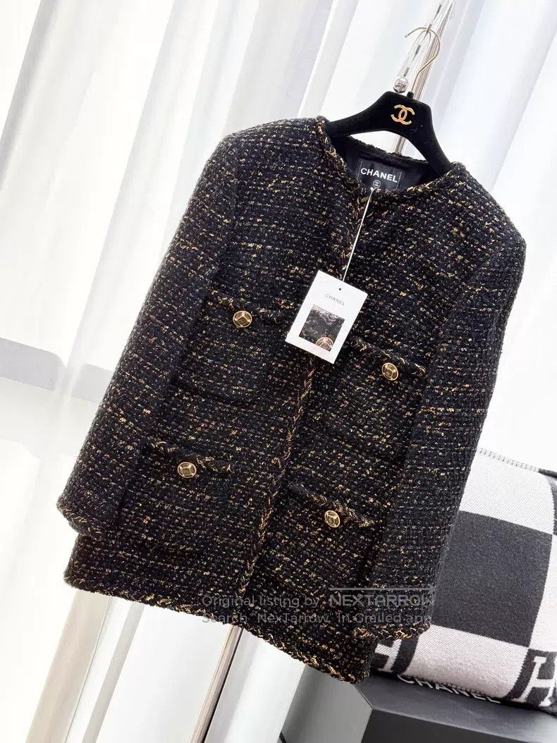 Chanel Chanel Glazed buckle four-pocket rolled edge woven long-sl Size XS / US 0-2 / IT 36-38 - 2 Thumbnail