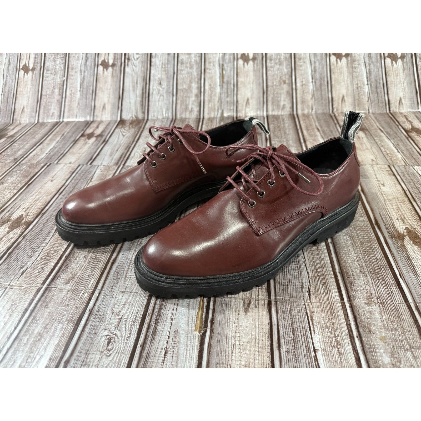John Varvatos John Varvatos lace up Oxford Leather Shoes oxblood Sz 9.5 Ne Size US 9.5 / EU 42-43 - 1 Thumbnail