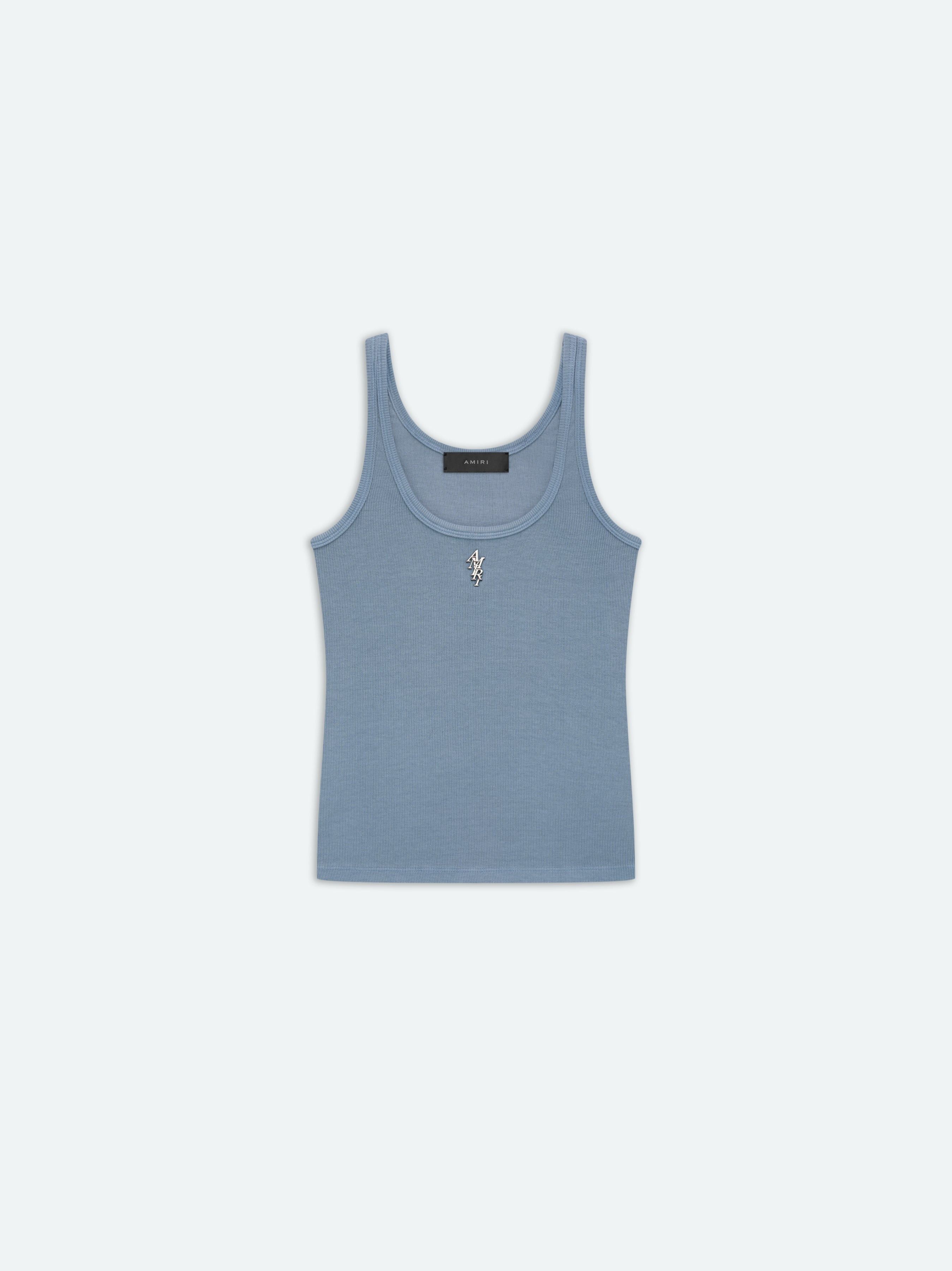 Amiri o1s1wg110525 Rib Tank Top in Blue Size L / US 10 / IT 46 - 1 Thumbnail