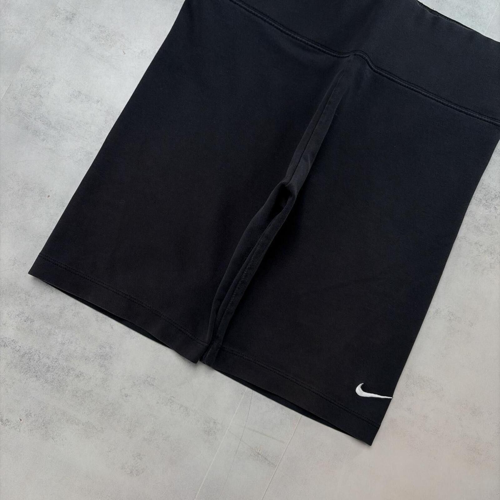 Nike Y2K Black Nike Swoosh Dri Fit Biker Shorts Size US 34 / EU 50 - 3 Thumbnail