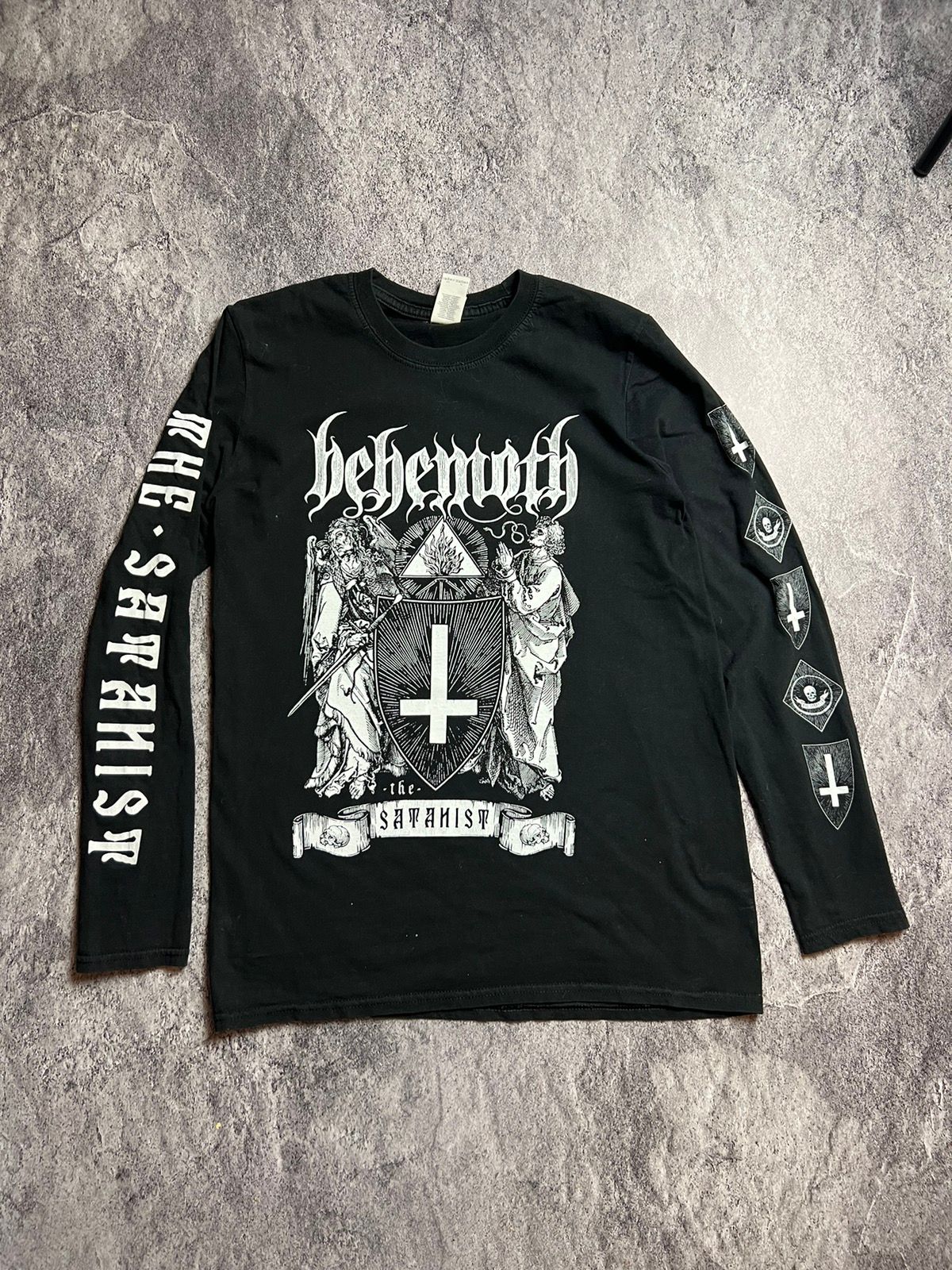 Pre-owned Band Tees X Rock Tees Y2k Behemoth Satanist Extreme Metal Band Tour Skull Tee In Black
