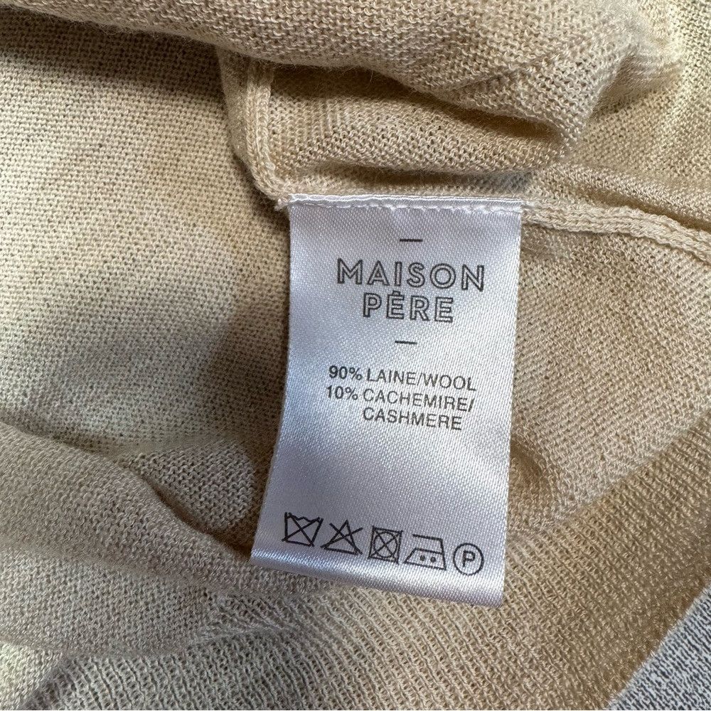 Other NWT New Maison Pere Beige Wool Cashmere Silk Sweater Cardig Size S / US 4 / IT 40 - 7 Thumbnail