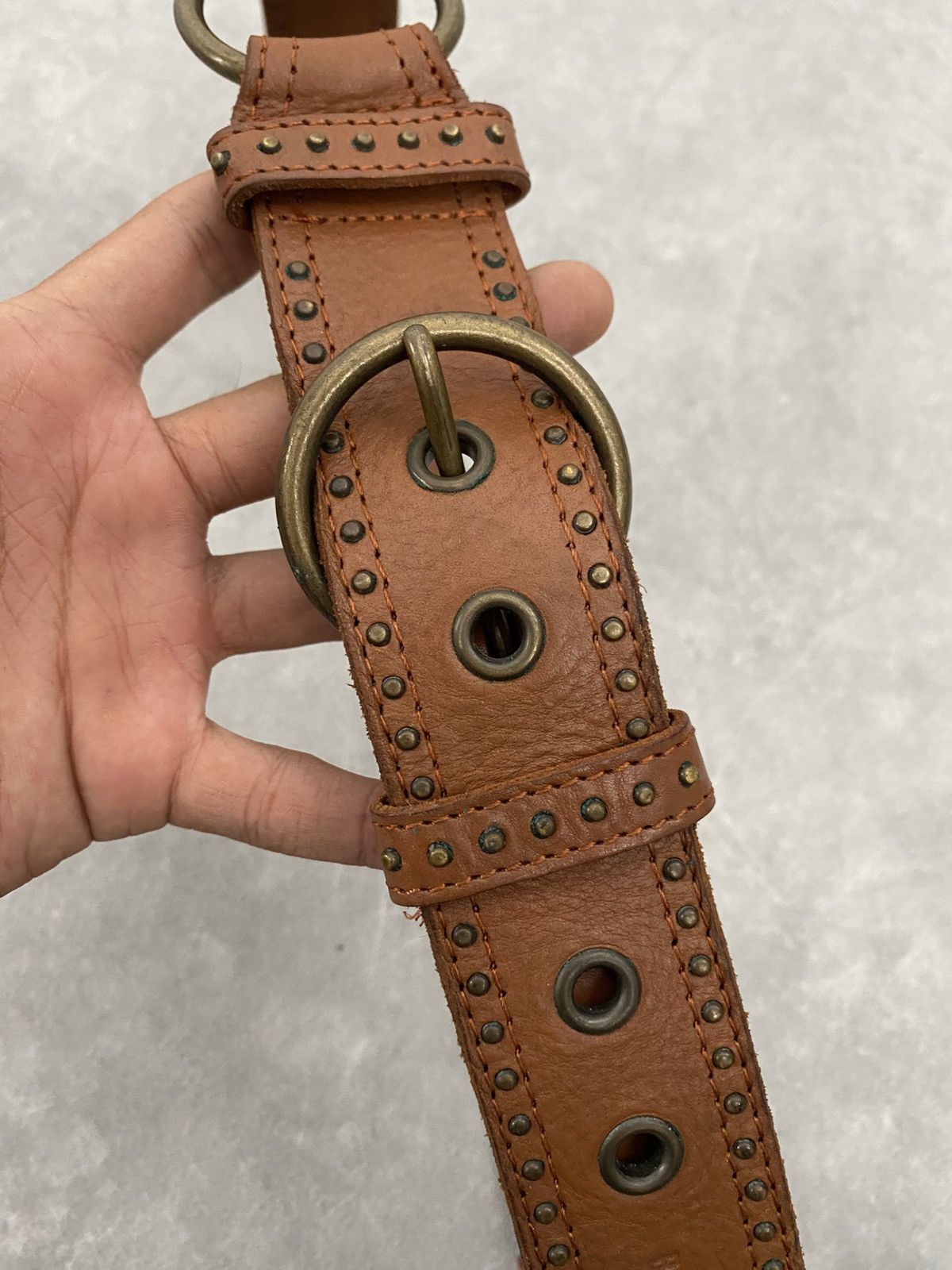 If Six Was Nine × Japanese Brand × Le Grande Bleu (L.G.B.) Bang-bang studded leather belt Size ONE SIZE - 3 Thumbnail