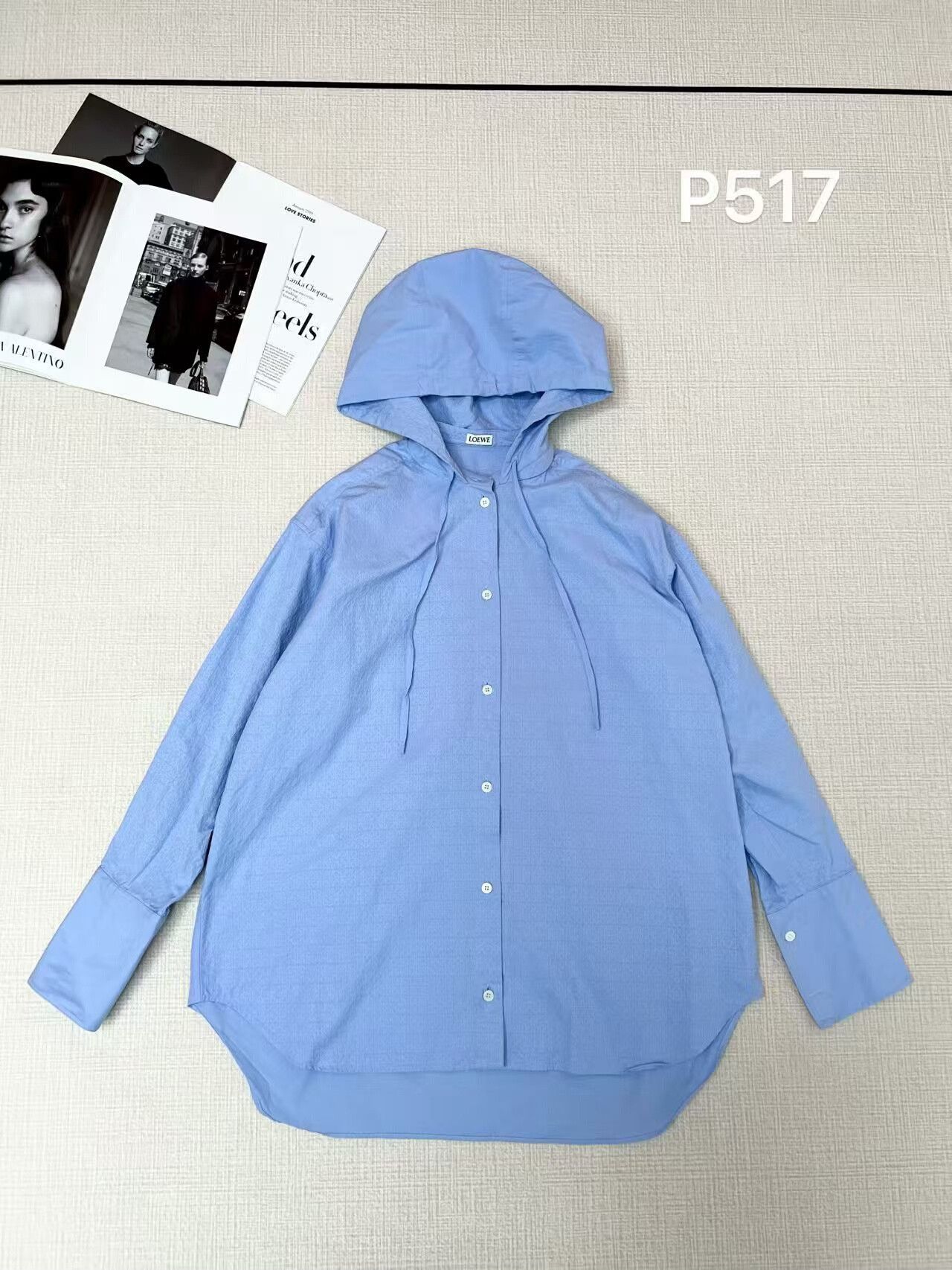 Loewe LOEWE Logo Hooded Shirt in Size 36 Size US M / EU 48-50 / 2 - 1 Thumbnail