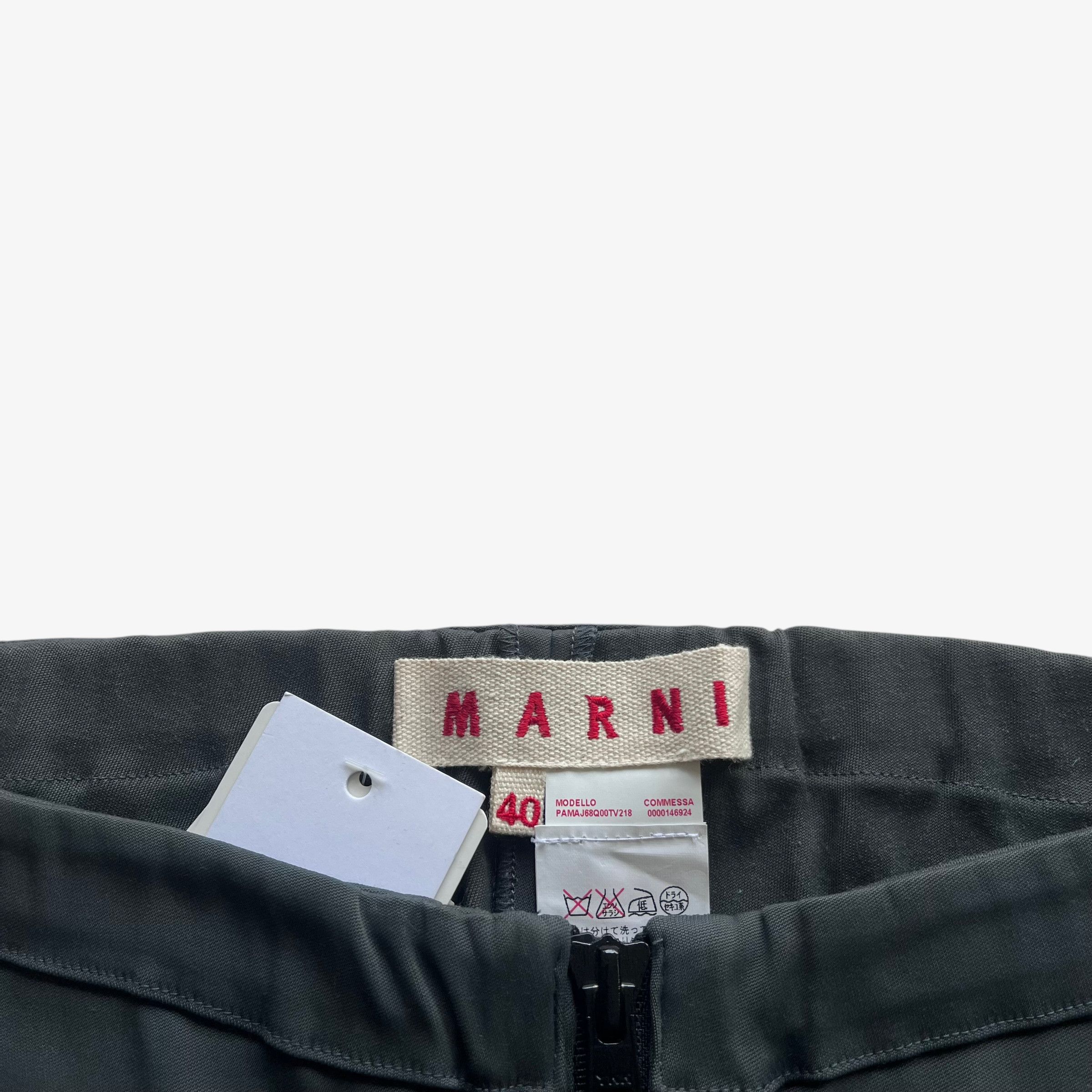 Marni Vintage Y2K Marni Grey & Black Striped Trousers BNWT Size 27" / US 4 / IT 40 - 2 Thumbnail