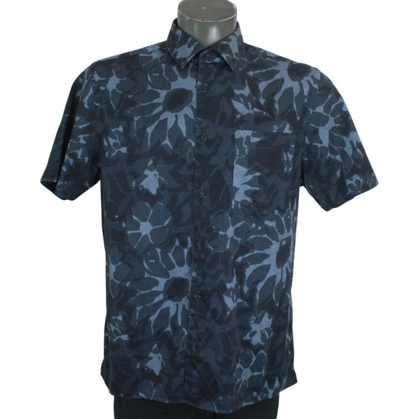 Ted Baker TED BAKER Shirt Mens Medium Blue Ikat Print Button Up Size US L / EU 52-54 / 3 - 1 Thumbnail